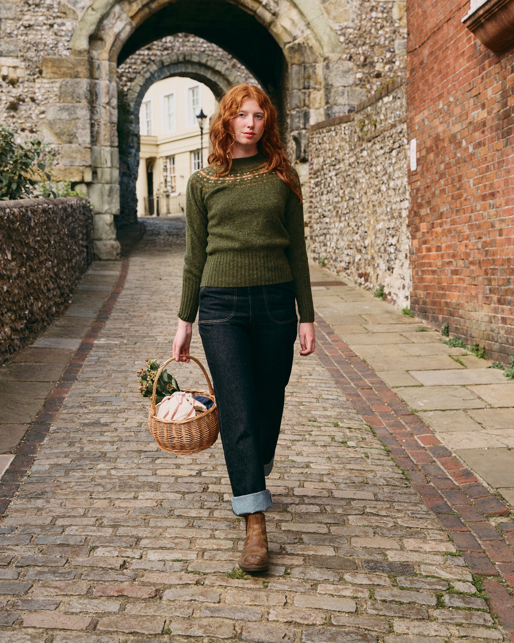Fair Isle Crew Neck Jumper - Pine