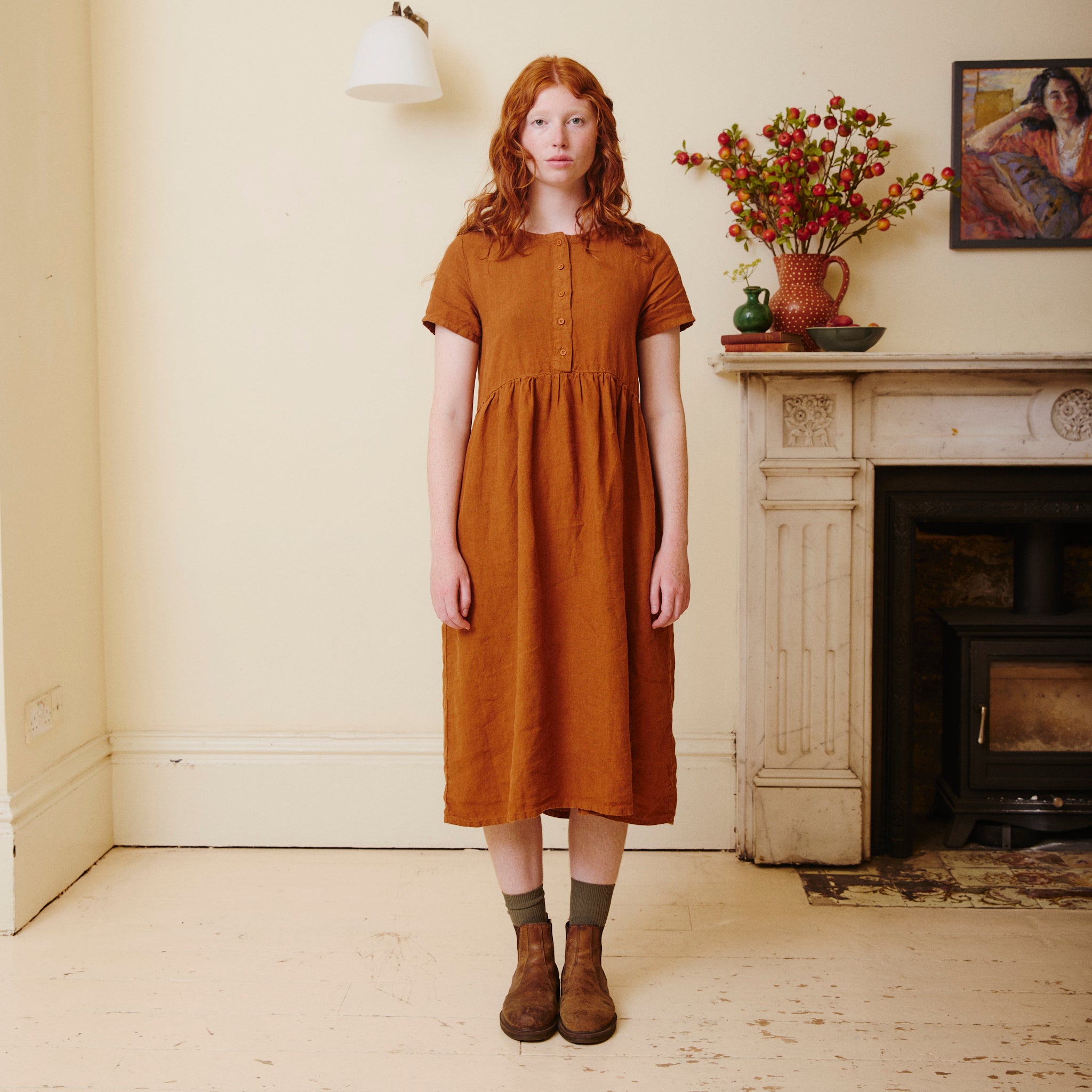 Button Down Linen Dress - Sienna