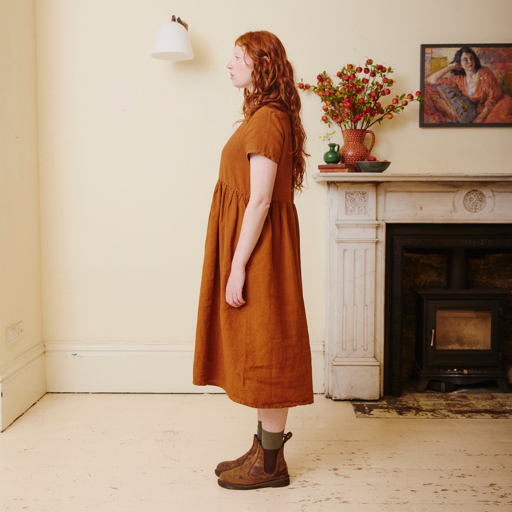 Button Down Linen Dress - Sienna