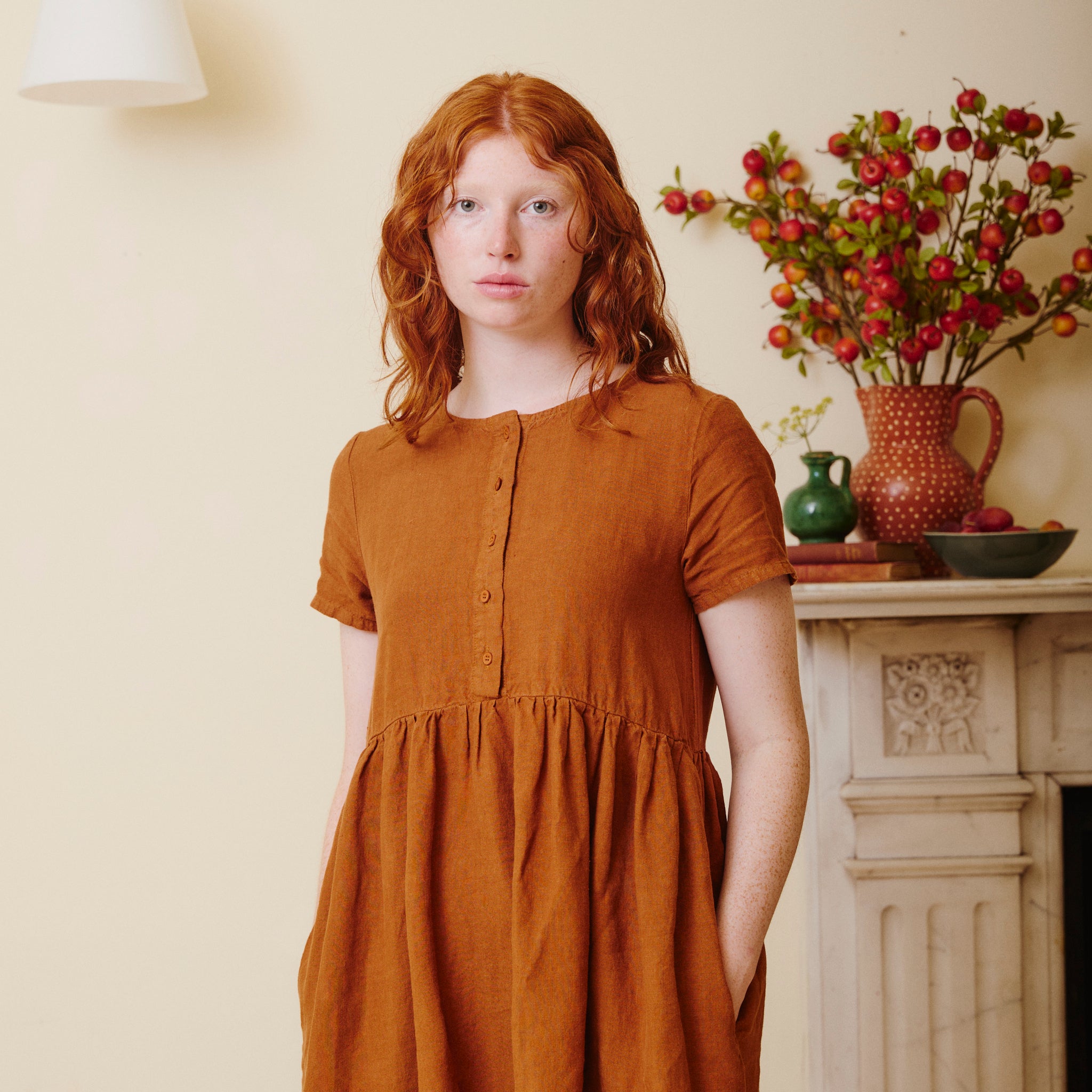 Button Down Linen Dress - Sienna