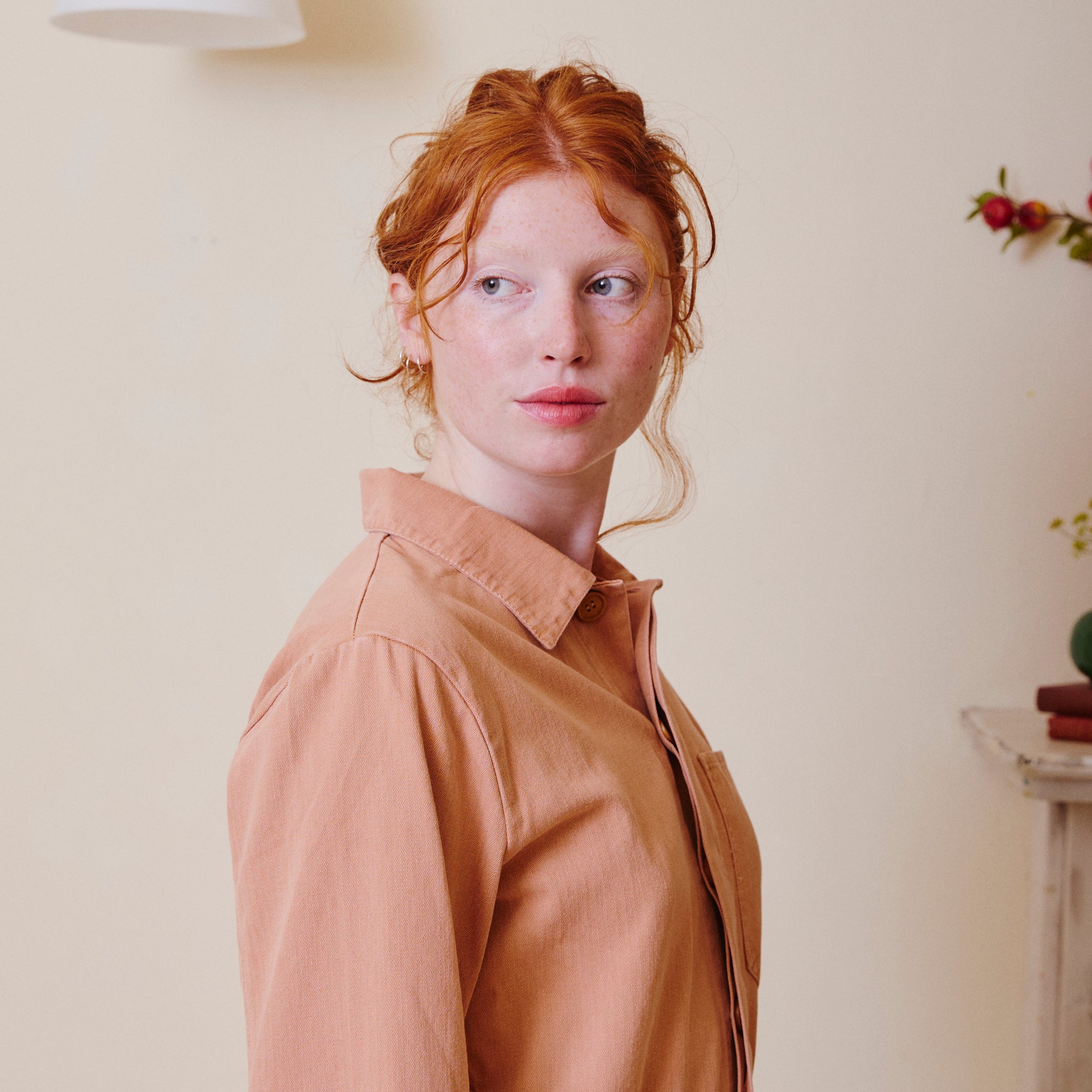 Herringbone Workwear Jumpsuit - Rose 