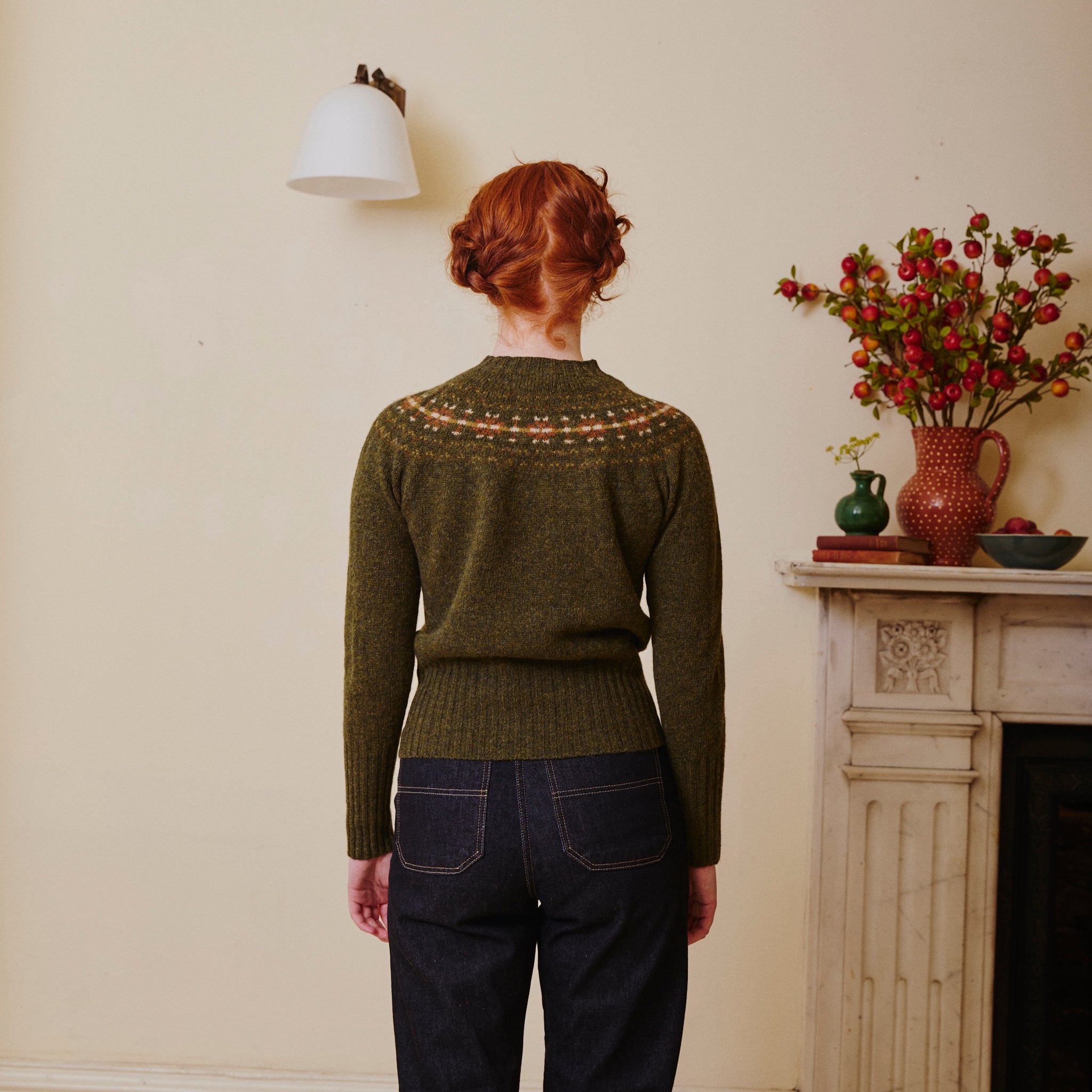 Fair Isle Crew Neck Jumper - Pine