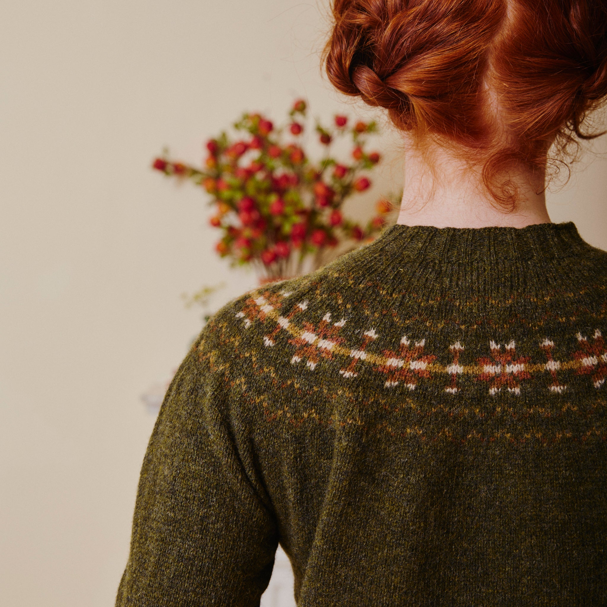 Fair Isle Crew Neck Jumper - Pine
