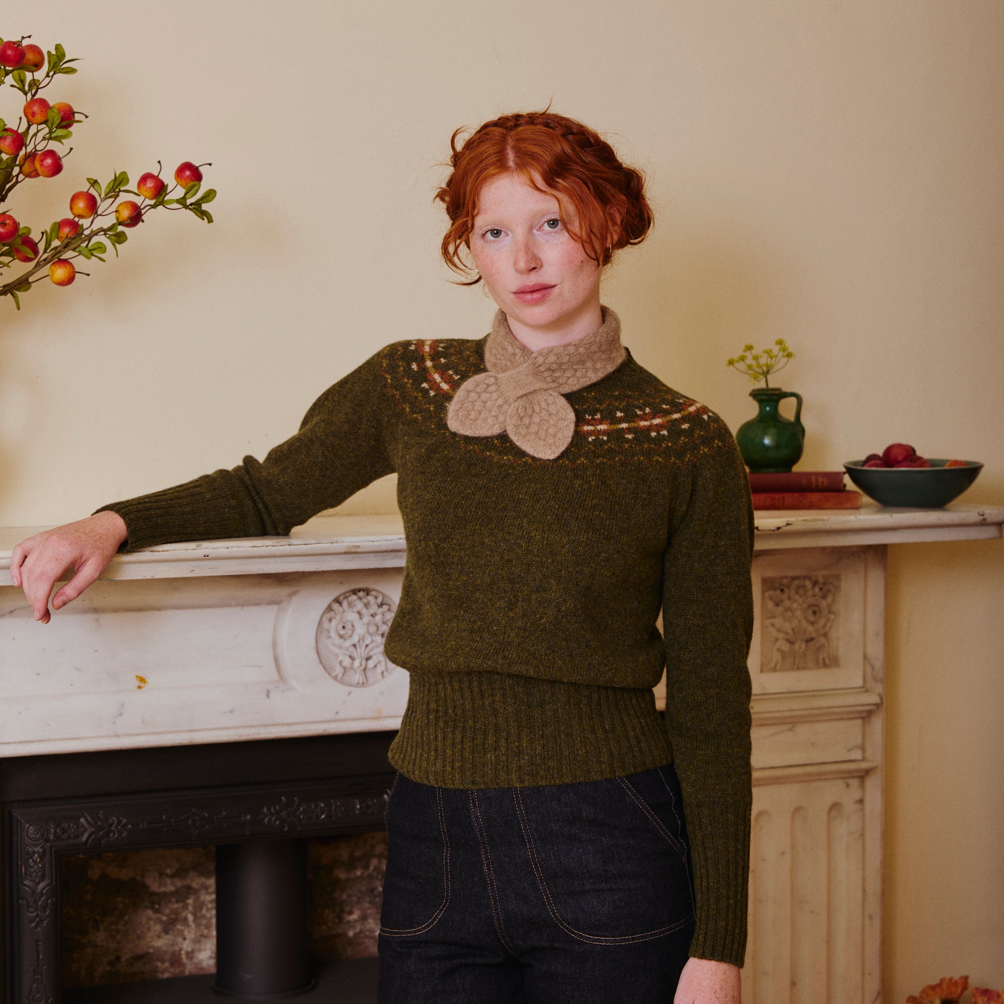 Fair Isle Crew Neck Jumper - Pine