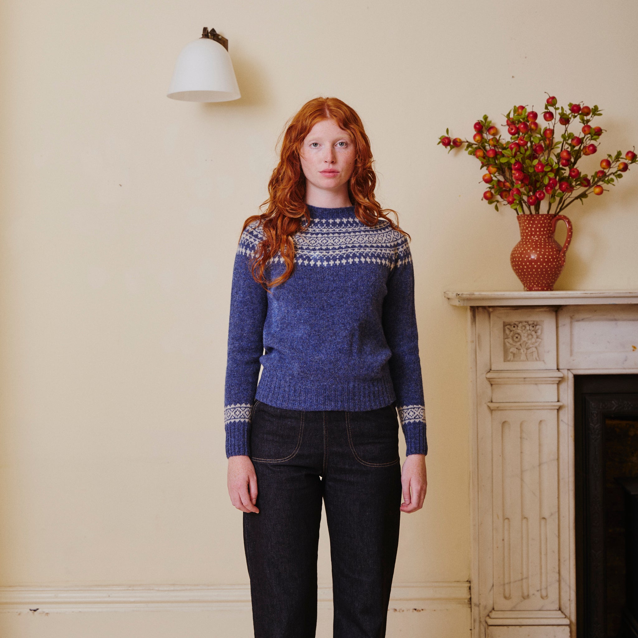 Classic Fair Isle Jumper - Denim & Calico