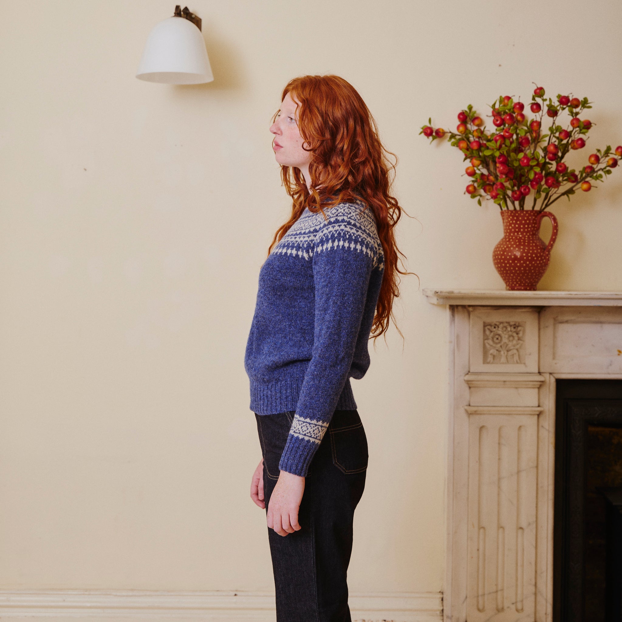 Classic Fair Isle Jumper - Denim & Calico