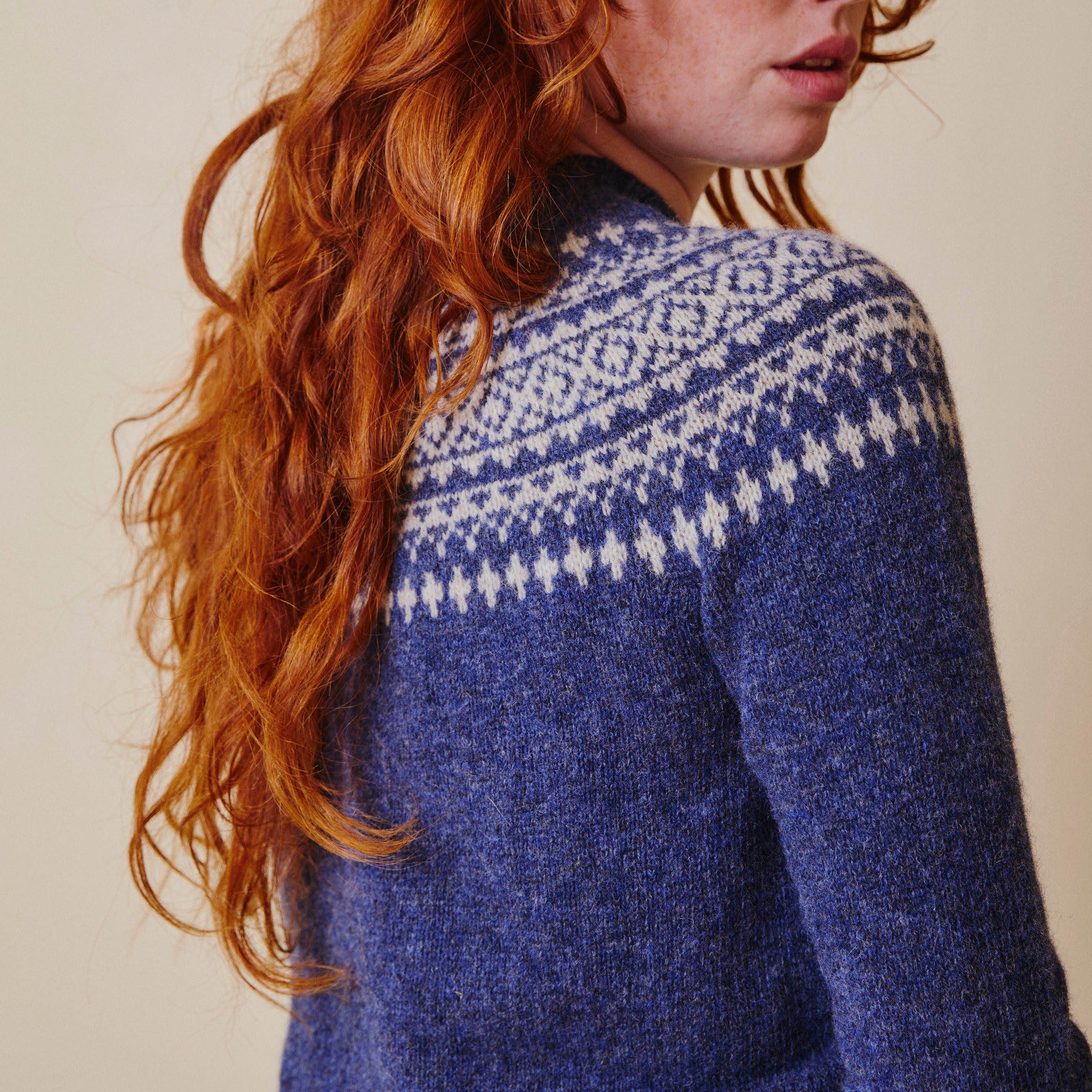 Classic Fair Isle Jumper - Denim & Calico