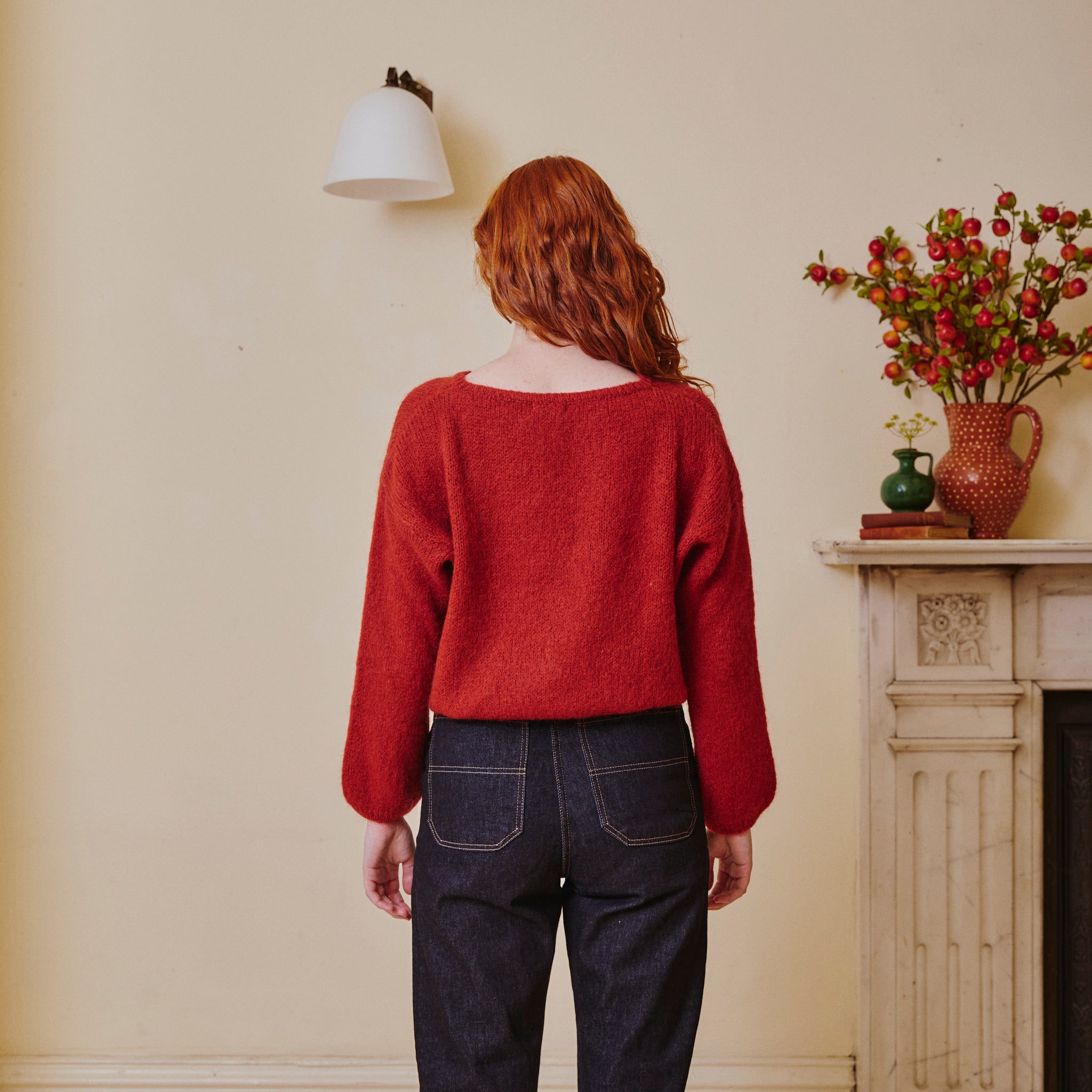 Rusty red Mohair Cardigan - Brick