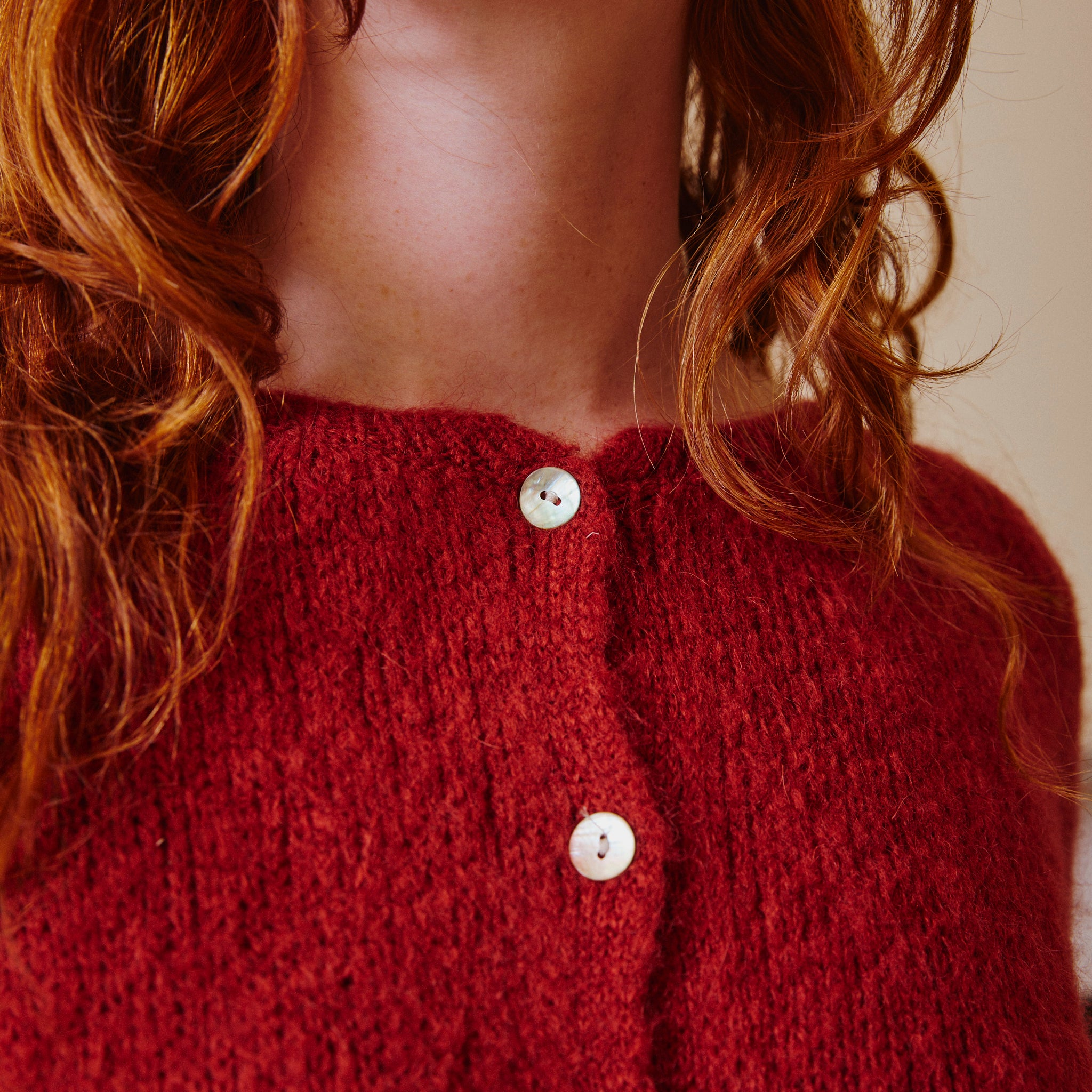 Rusty red Mohair Cardigan - Brick
