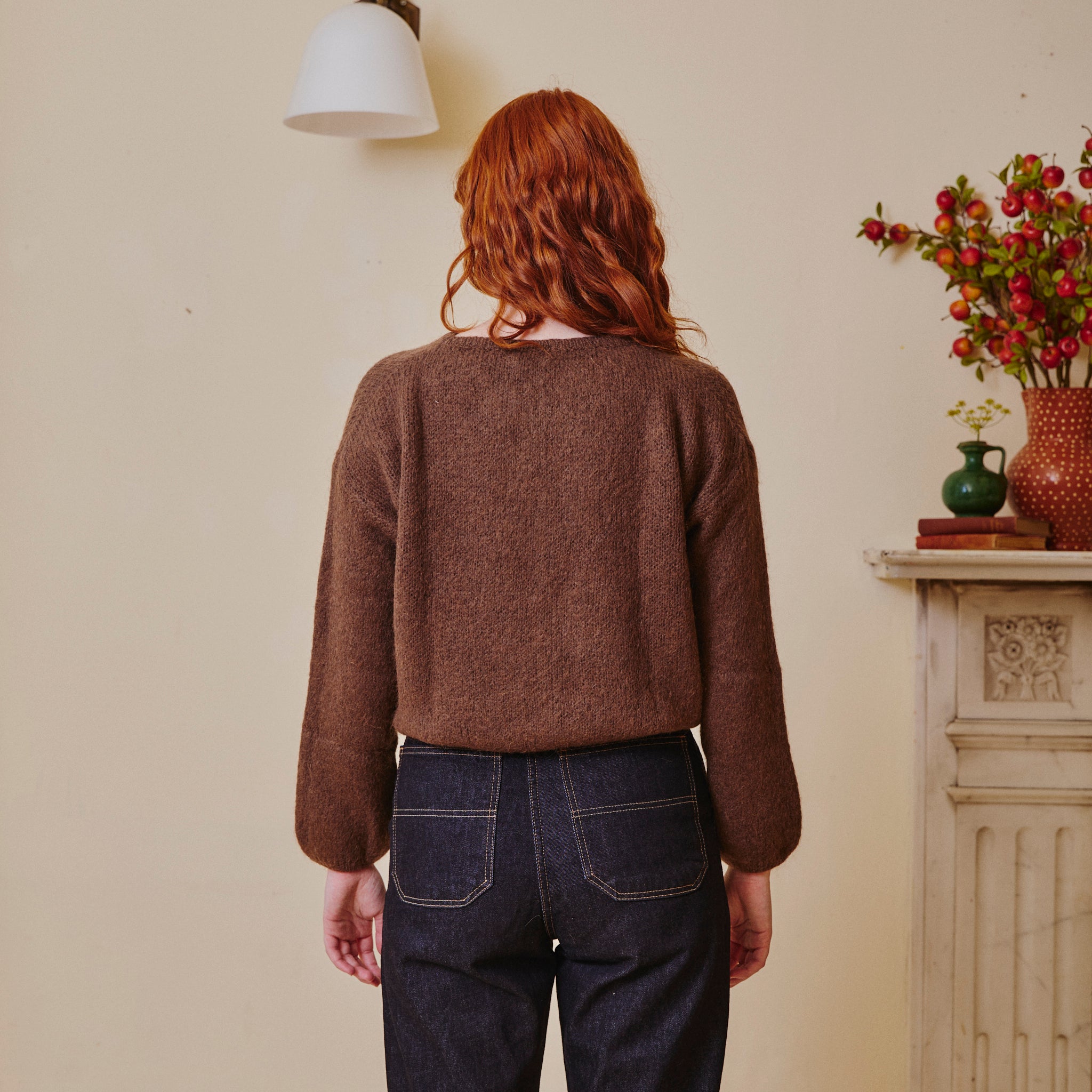 Brown Mohair Cardigan - Cocoa