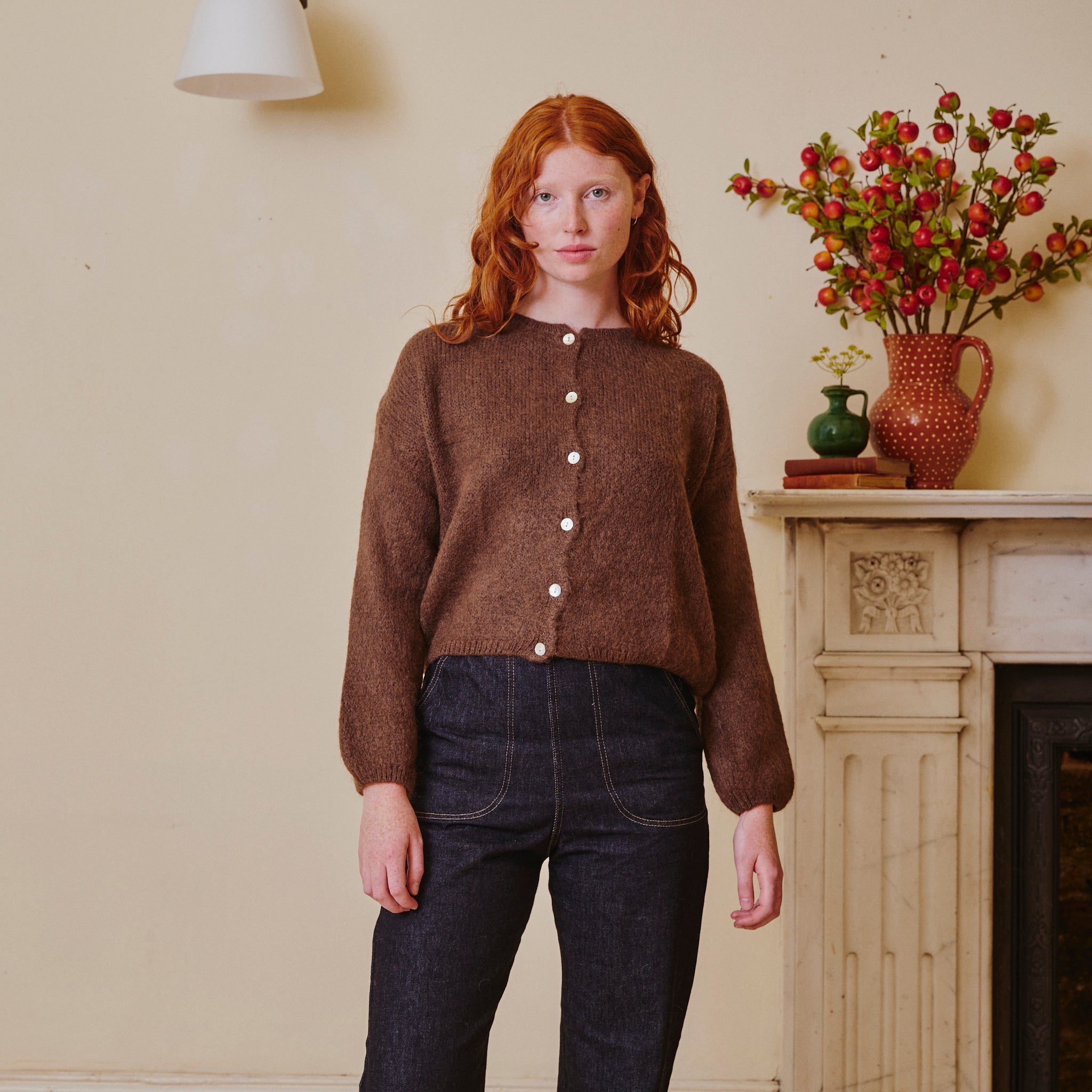 Brown Mohair Cardigan - Cocoa