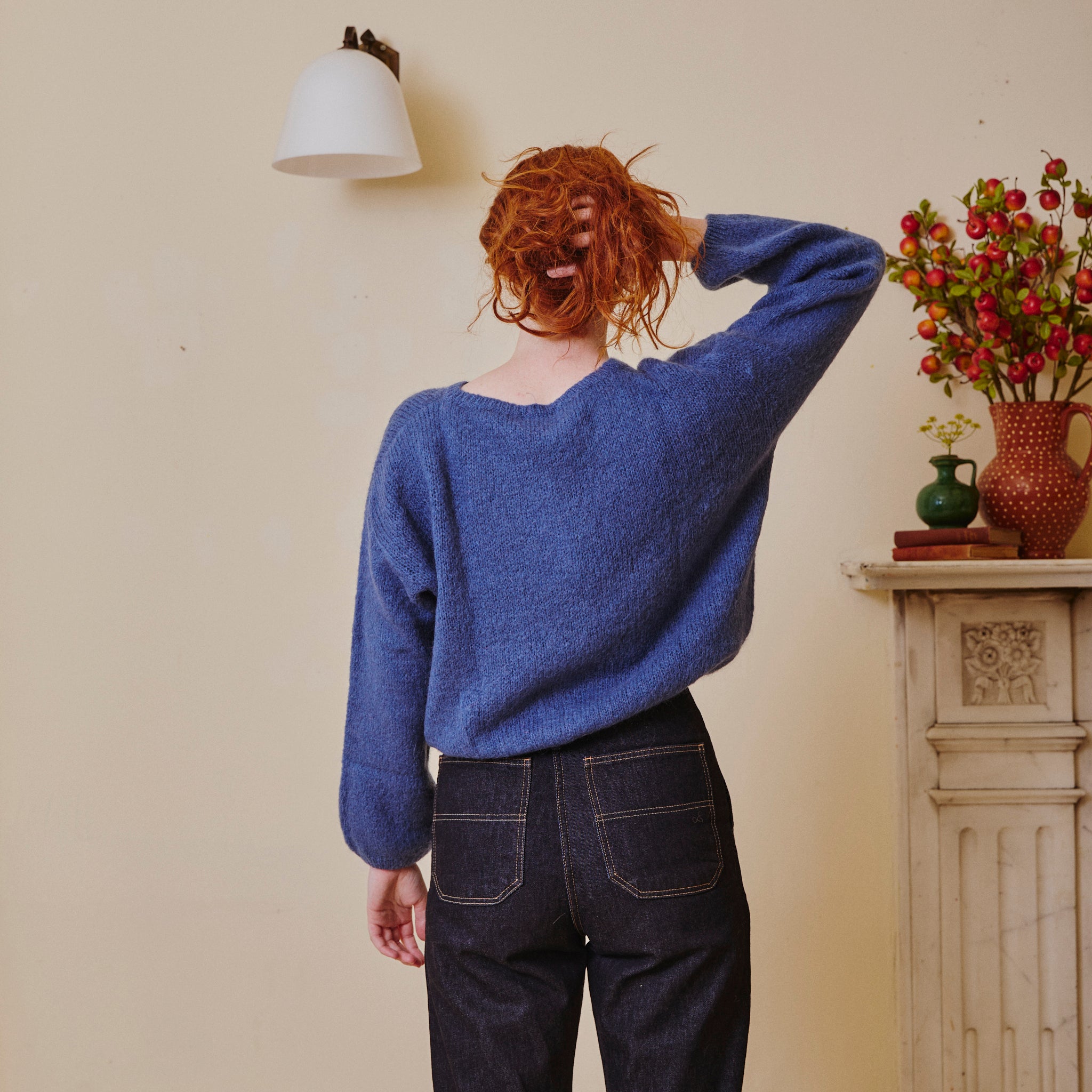 Mohair Cardigan - Cornflower Blue