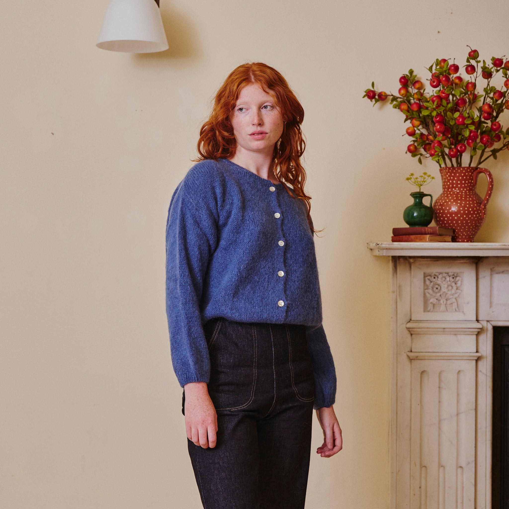 Mohair Cardigan - Cornflower Blue