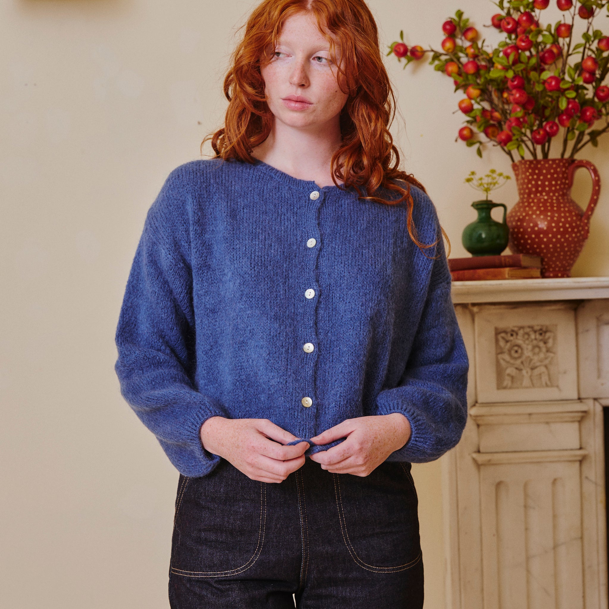 Mohair Cardigan - Cornflower