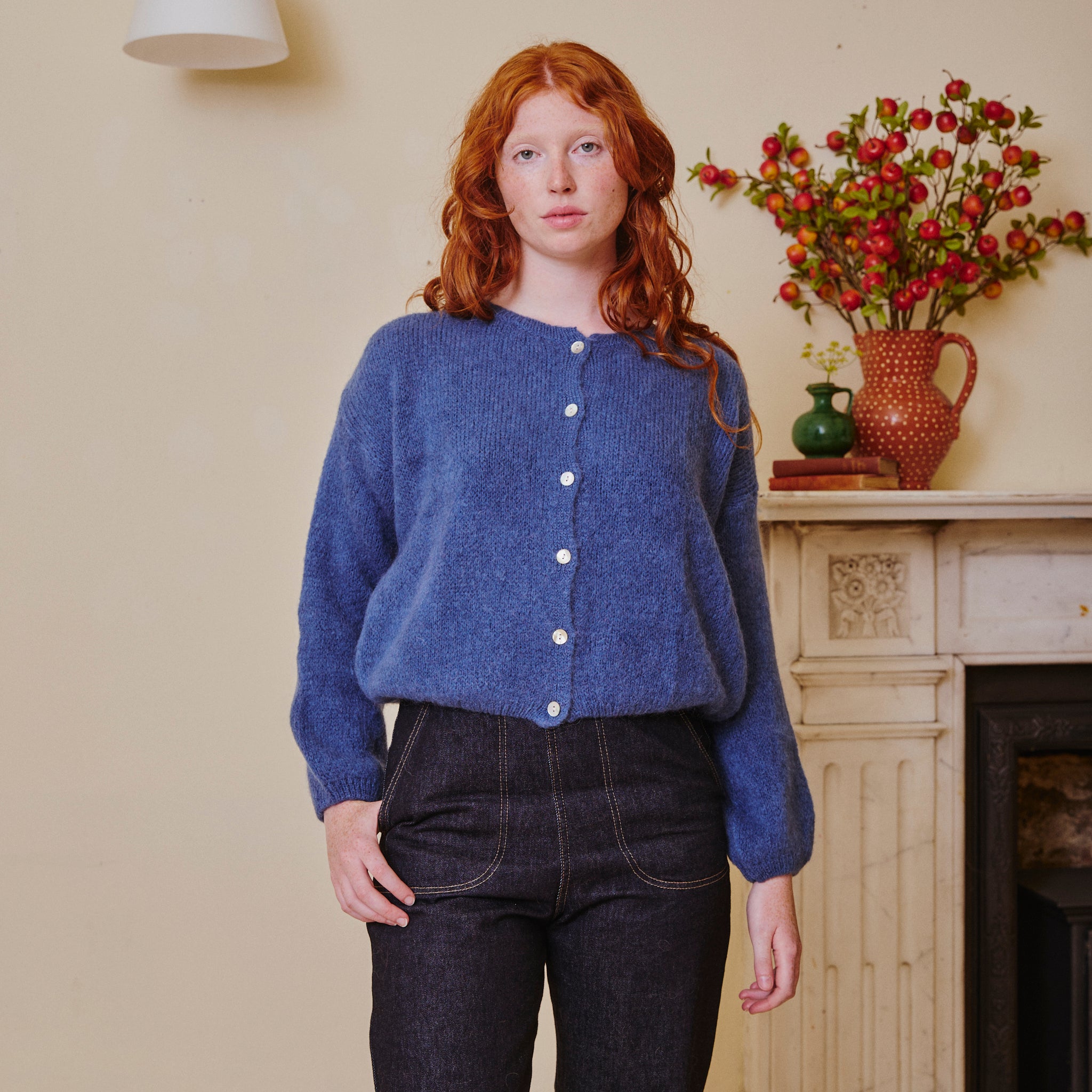 Mohair Cardigan - Cornflower Blue