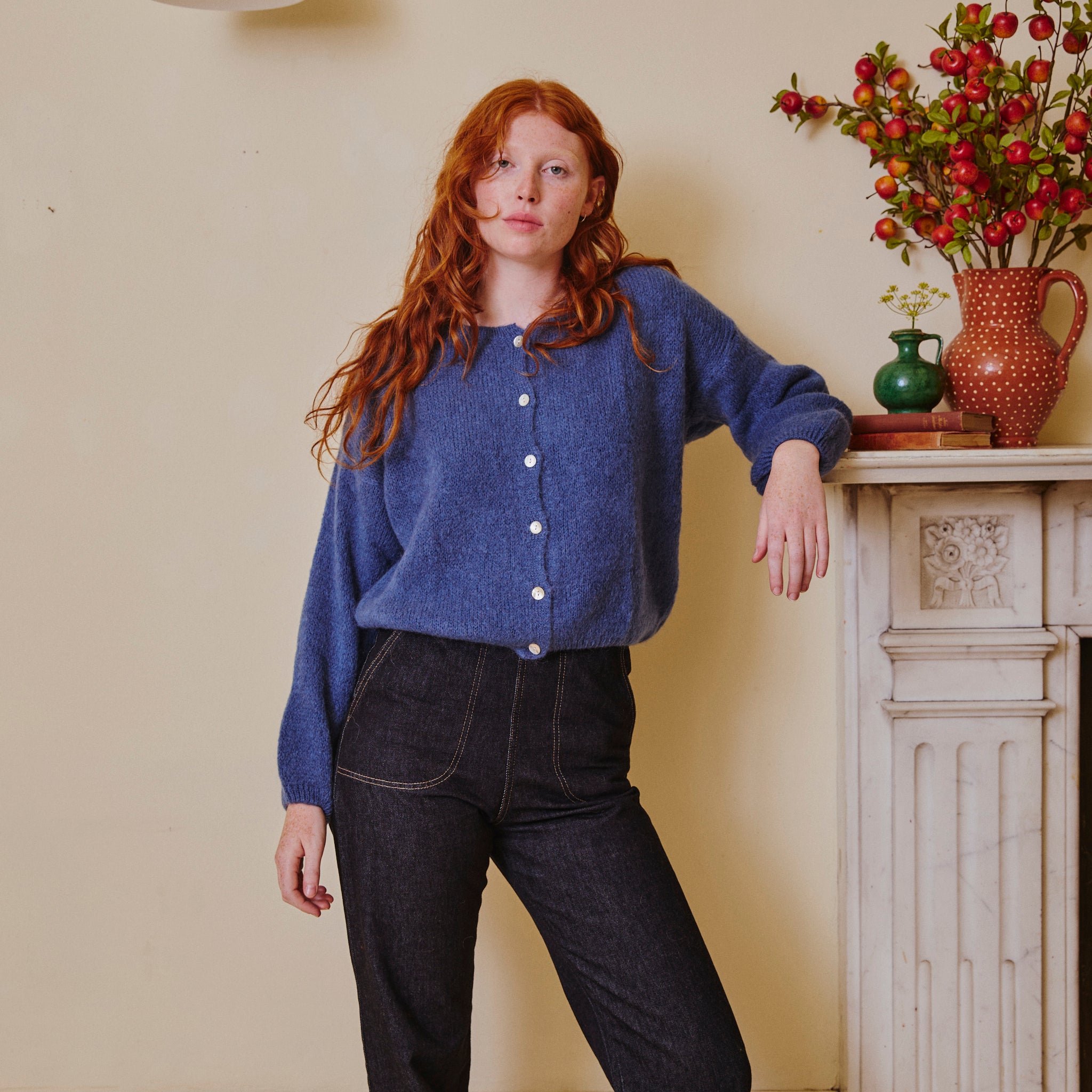 Mohair Cardigan - Cornflower