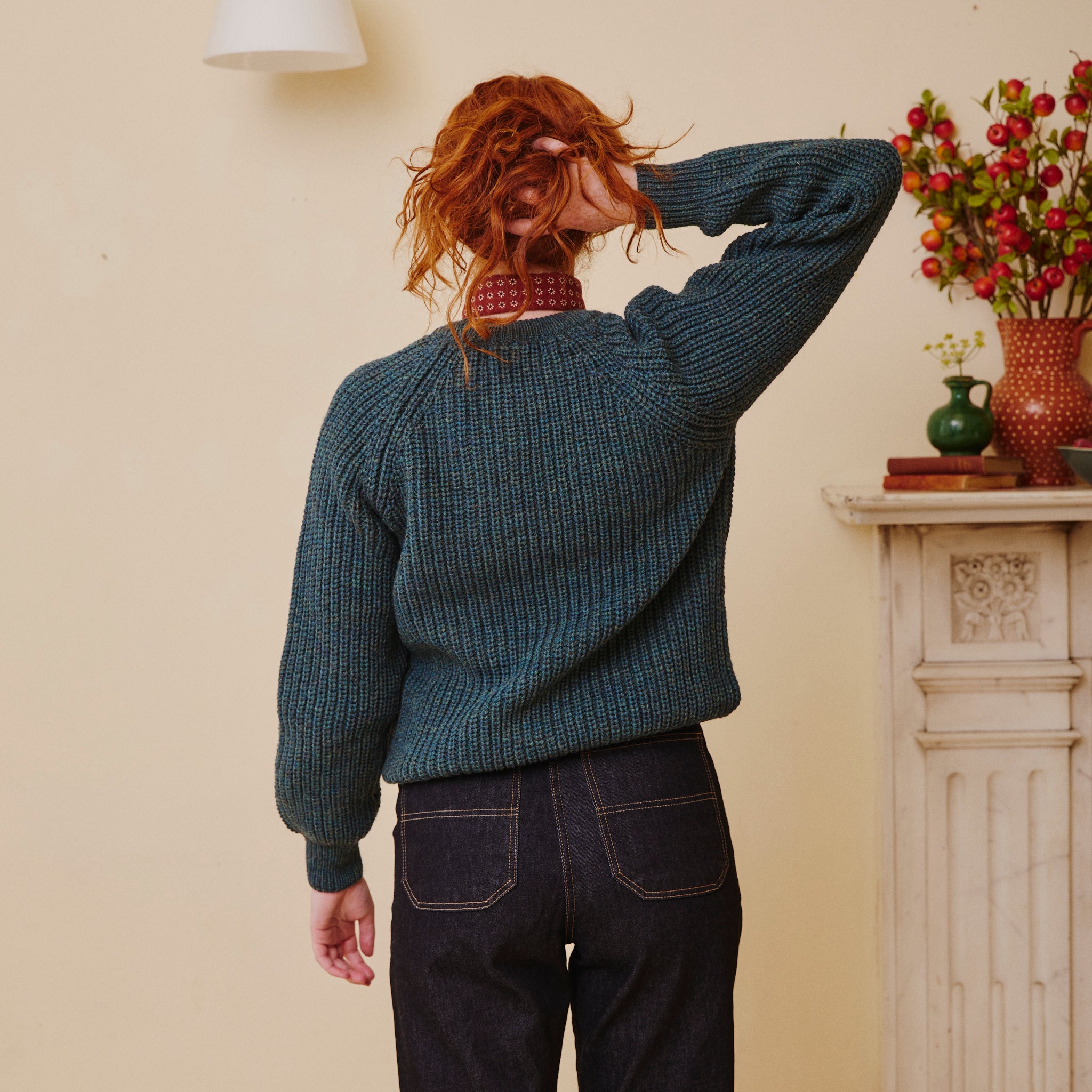 Unisex Fisherman’s Rib Jumper - Moss