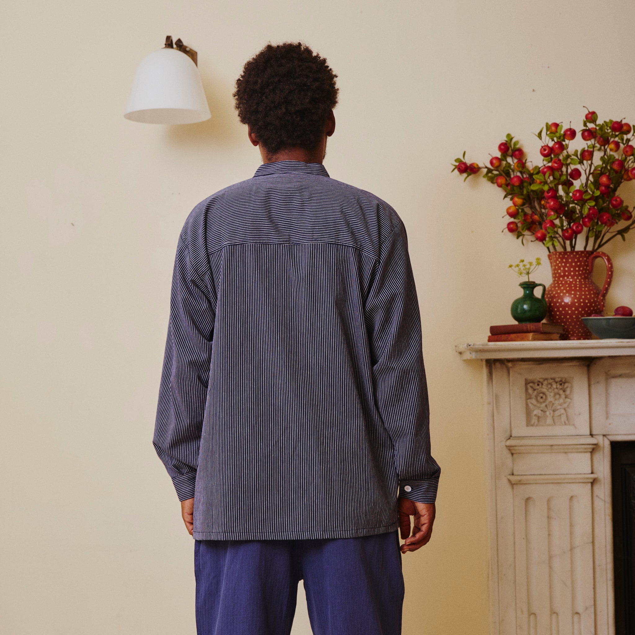 Unisex Navy Stripe Work Shirt