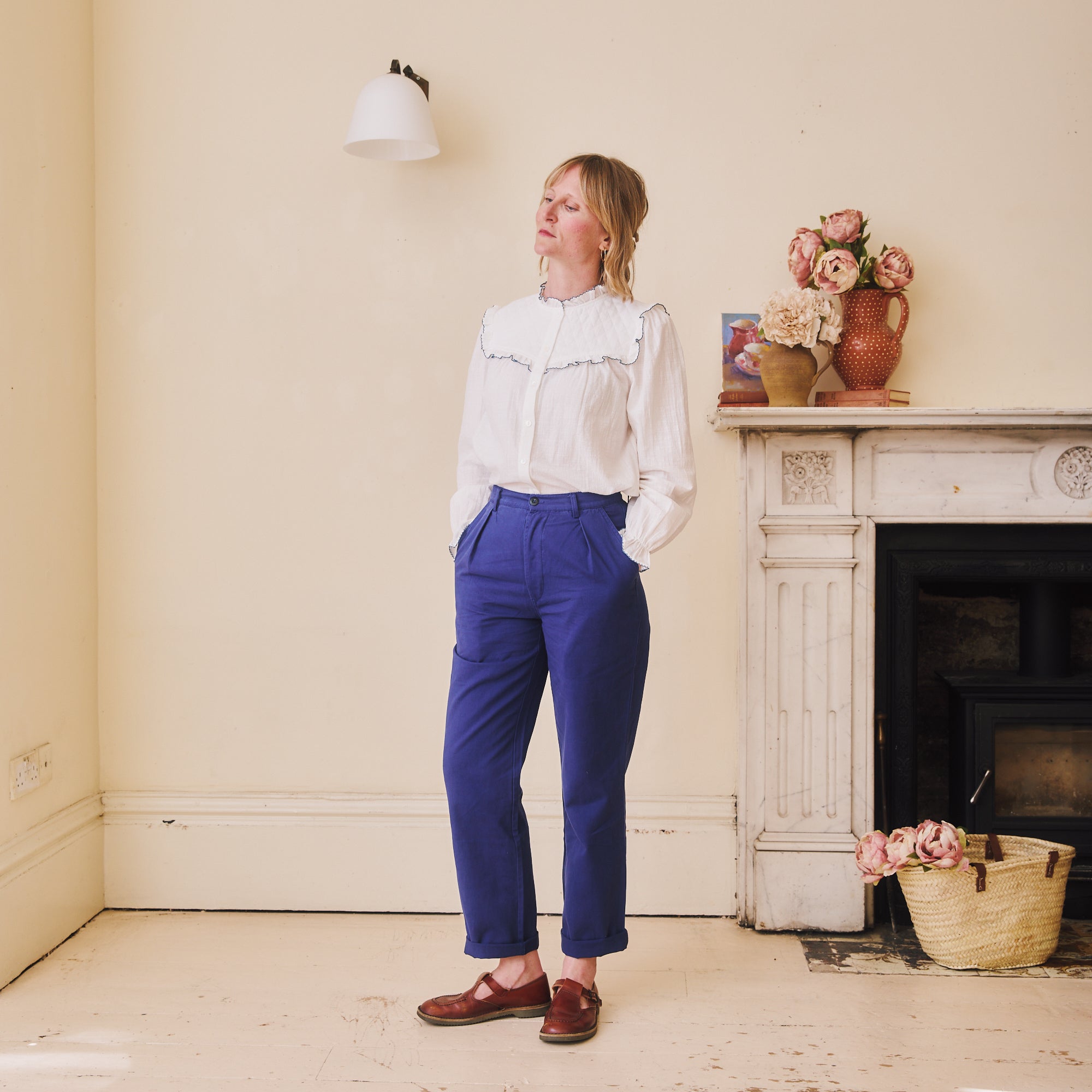 Cotton Work Trousers - French Blue
