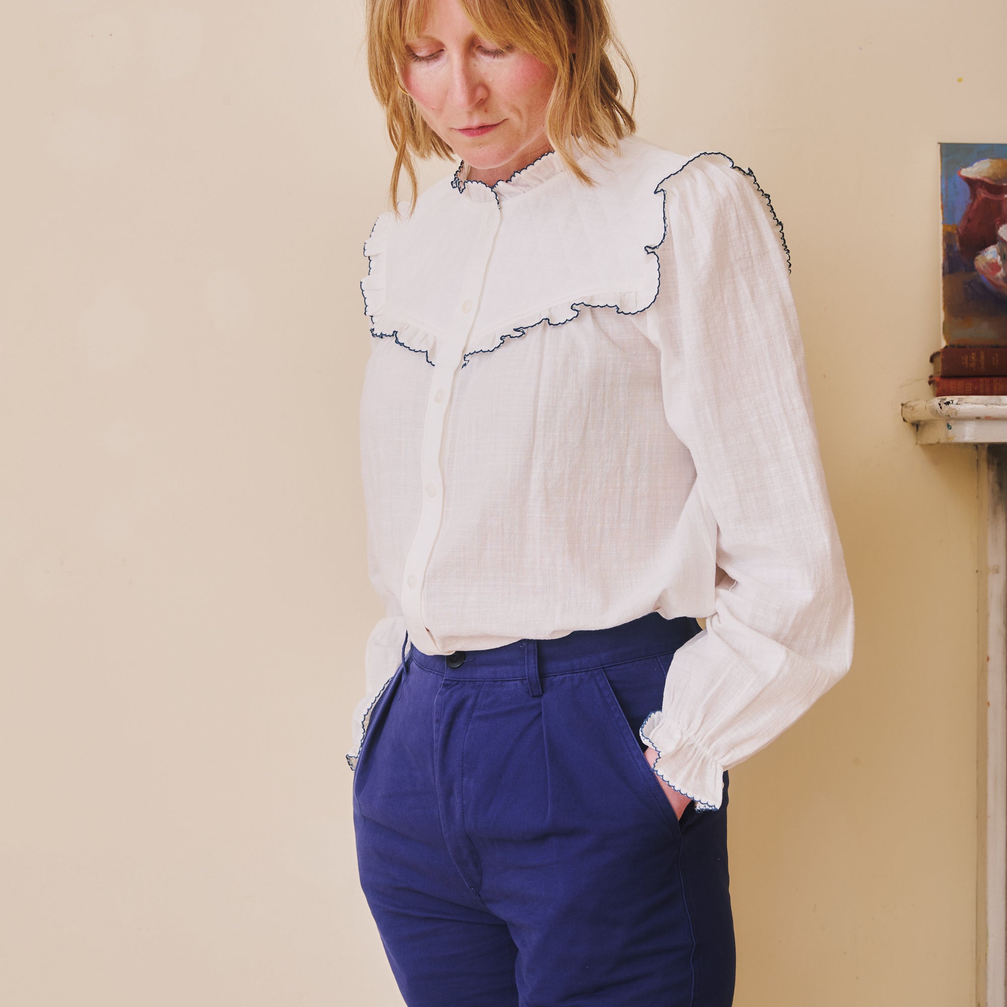 Cotton Work Trousers - French Blue