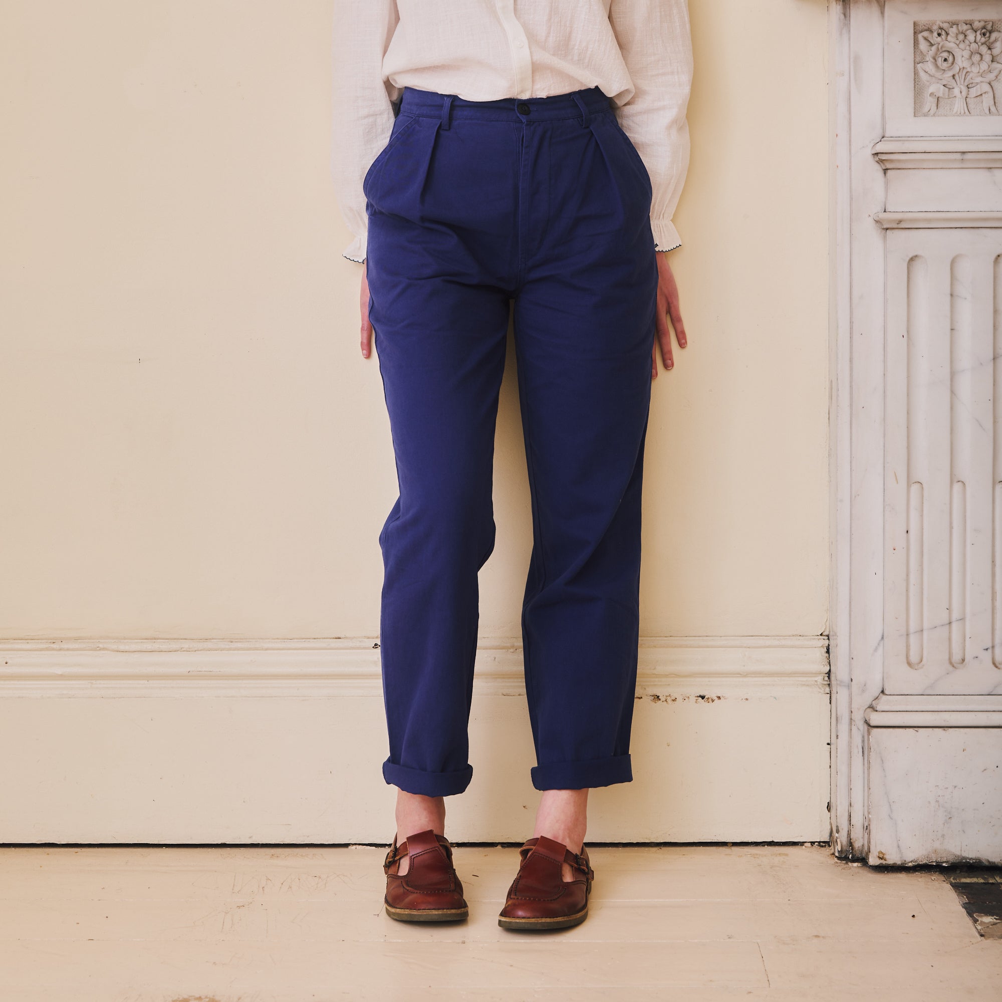 Cotton Work Trousers - French Blue