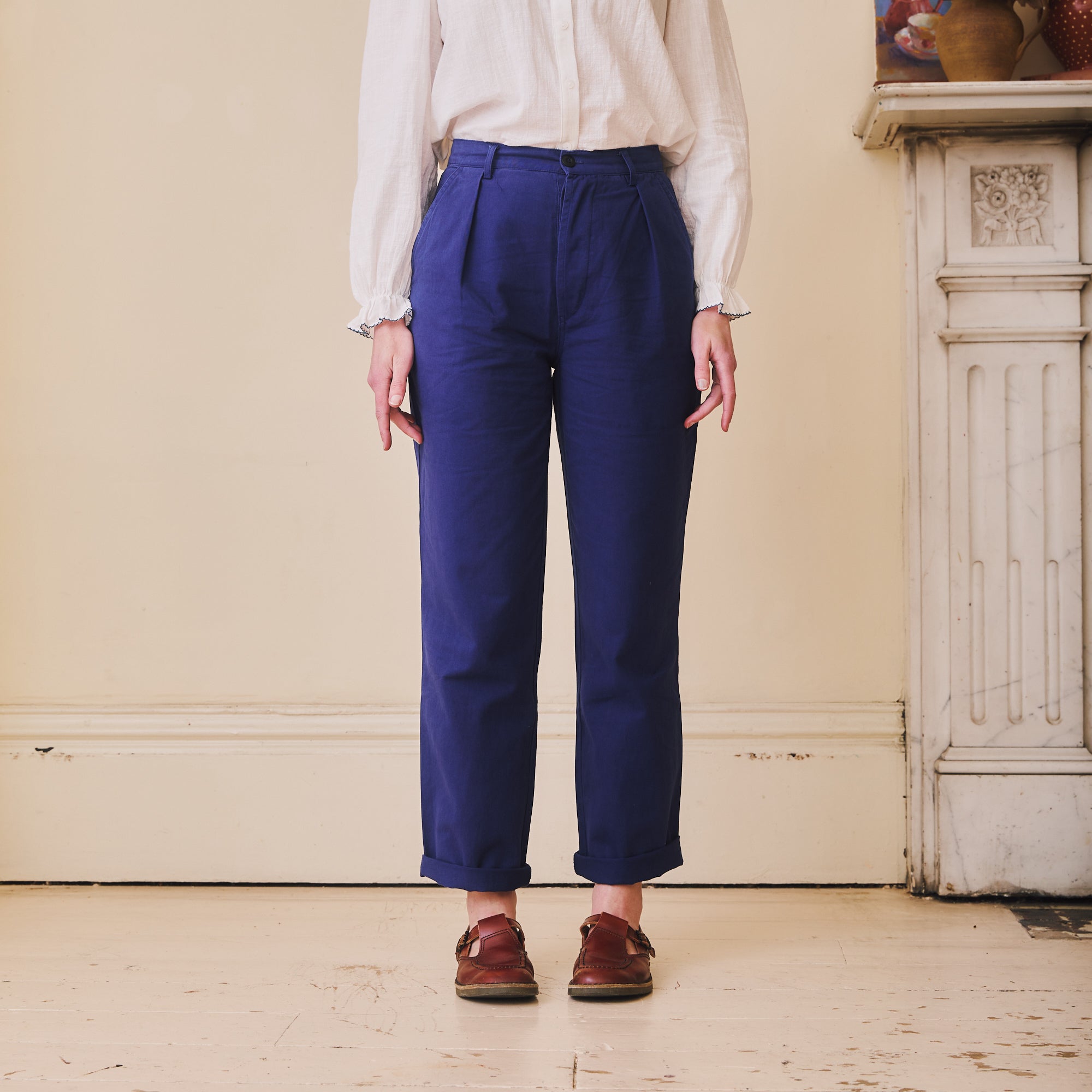 Cotton Work Trousers - French Blue
