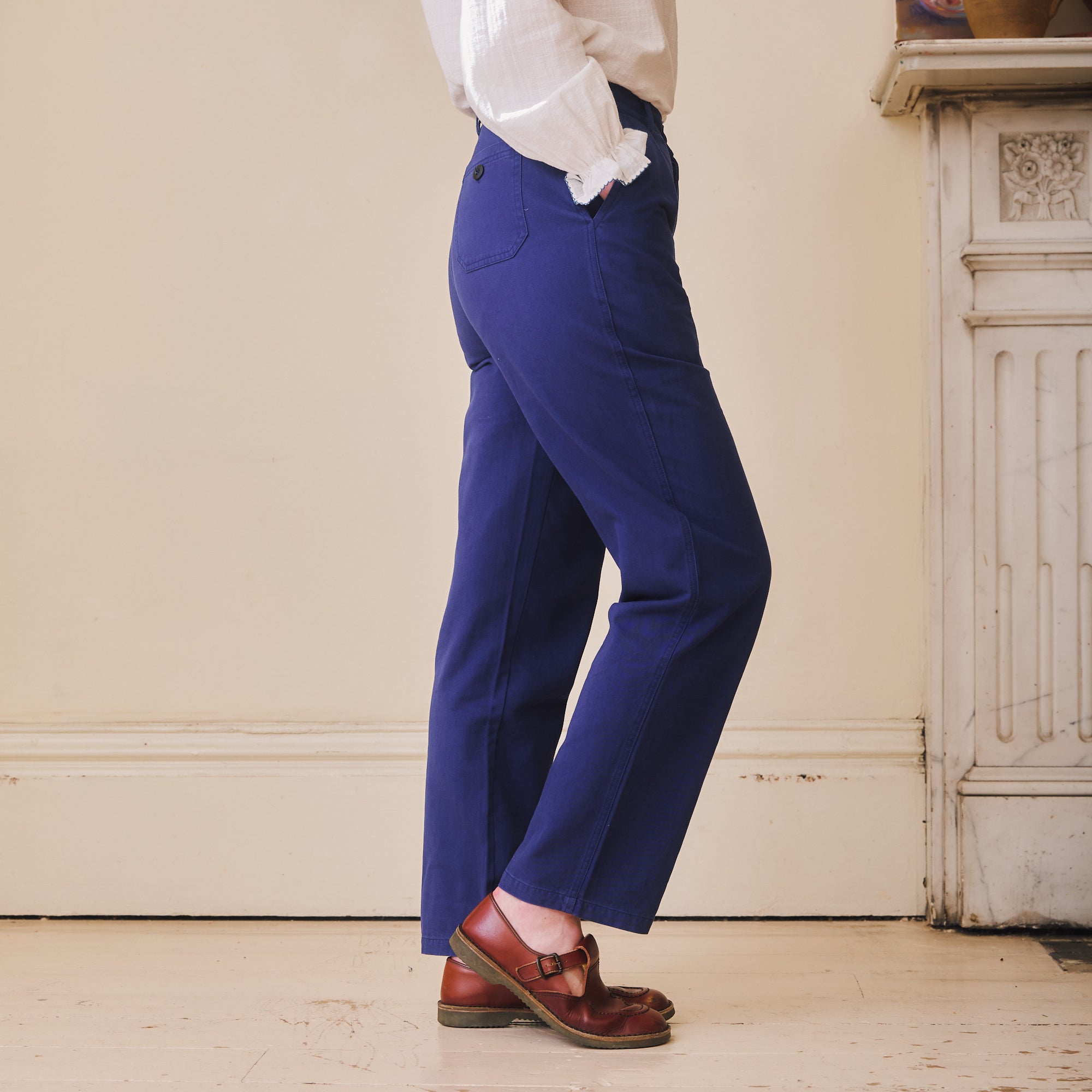 Cotton Work Trousers - French Blue
