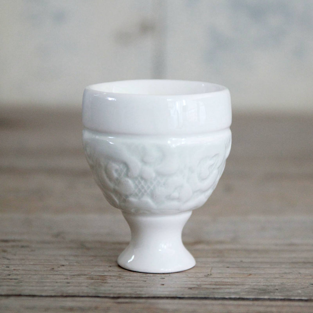 Cream ceramic egg cup