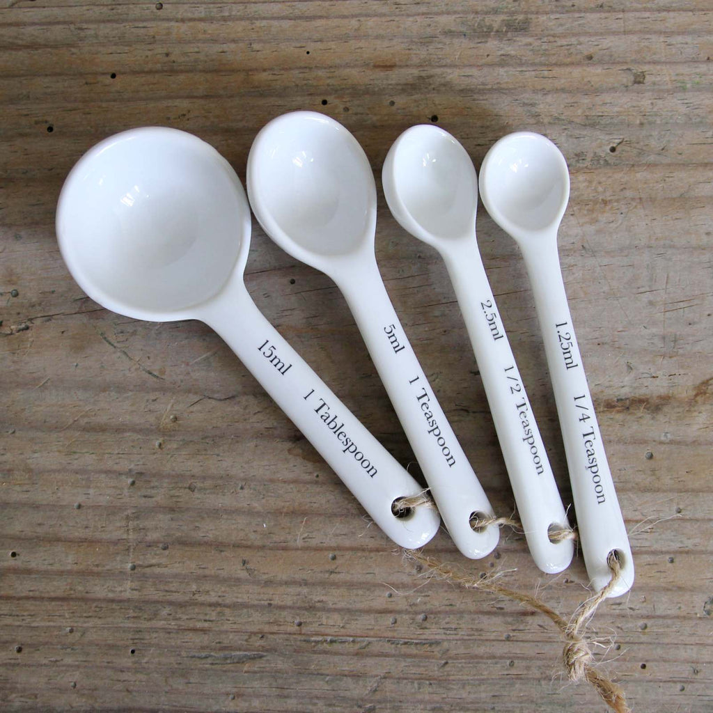 White Ceramic Measuring Spoons
