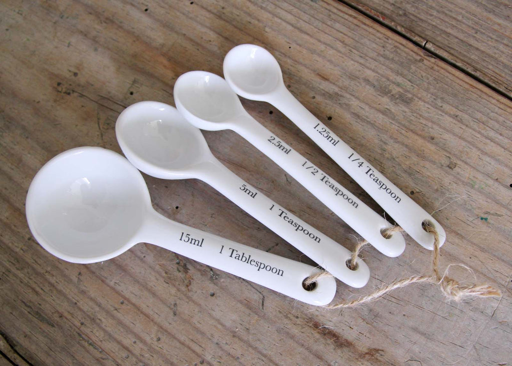 White Ceramic Measuring Spoons
