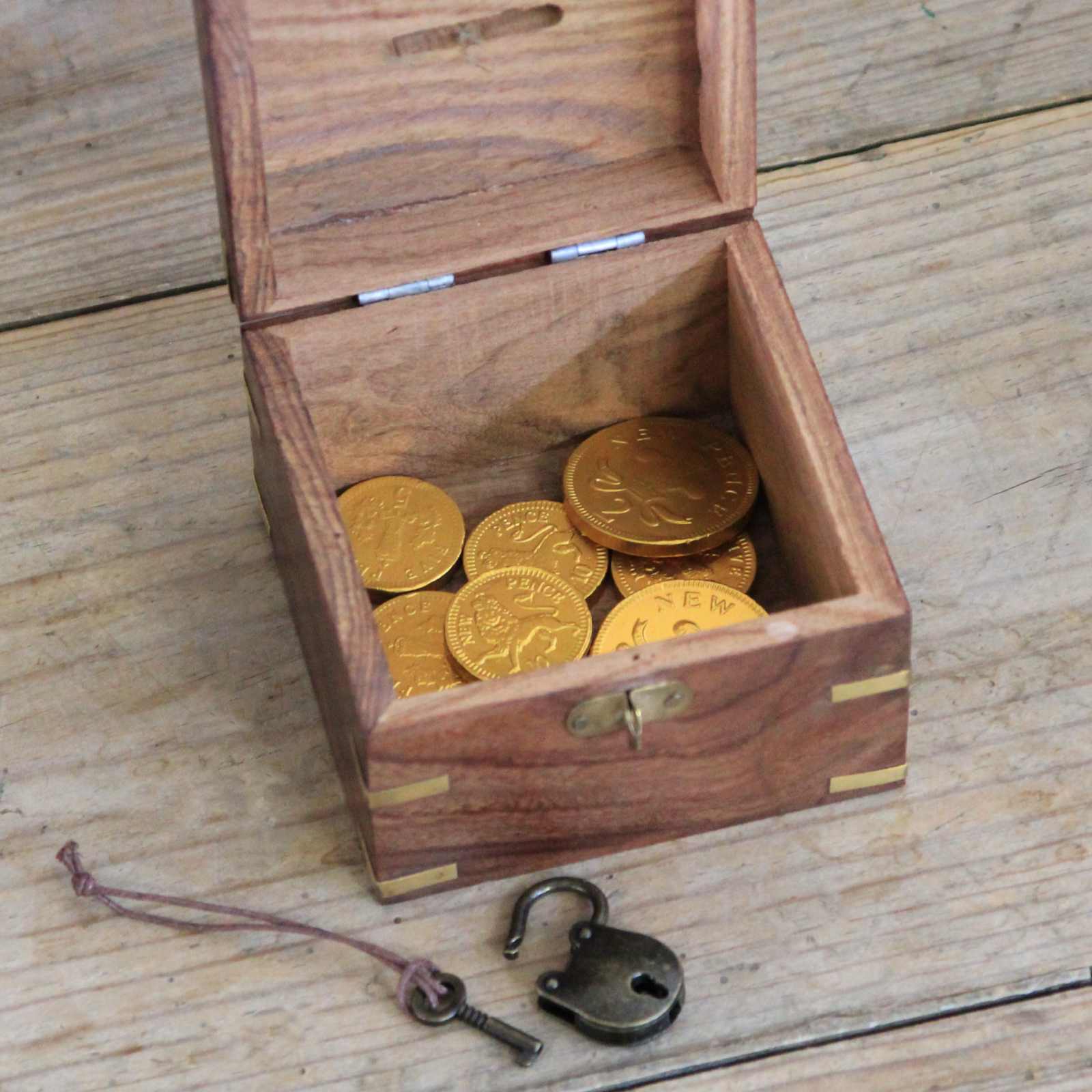 Wooden Money Box with Lock