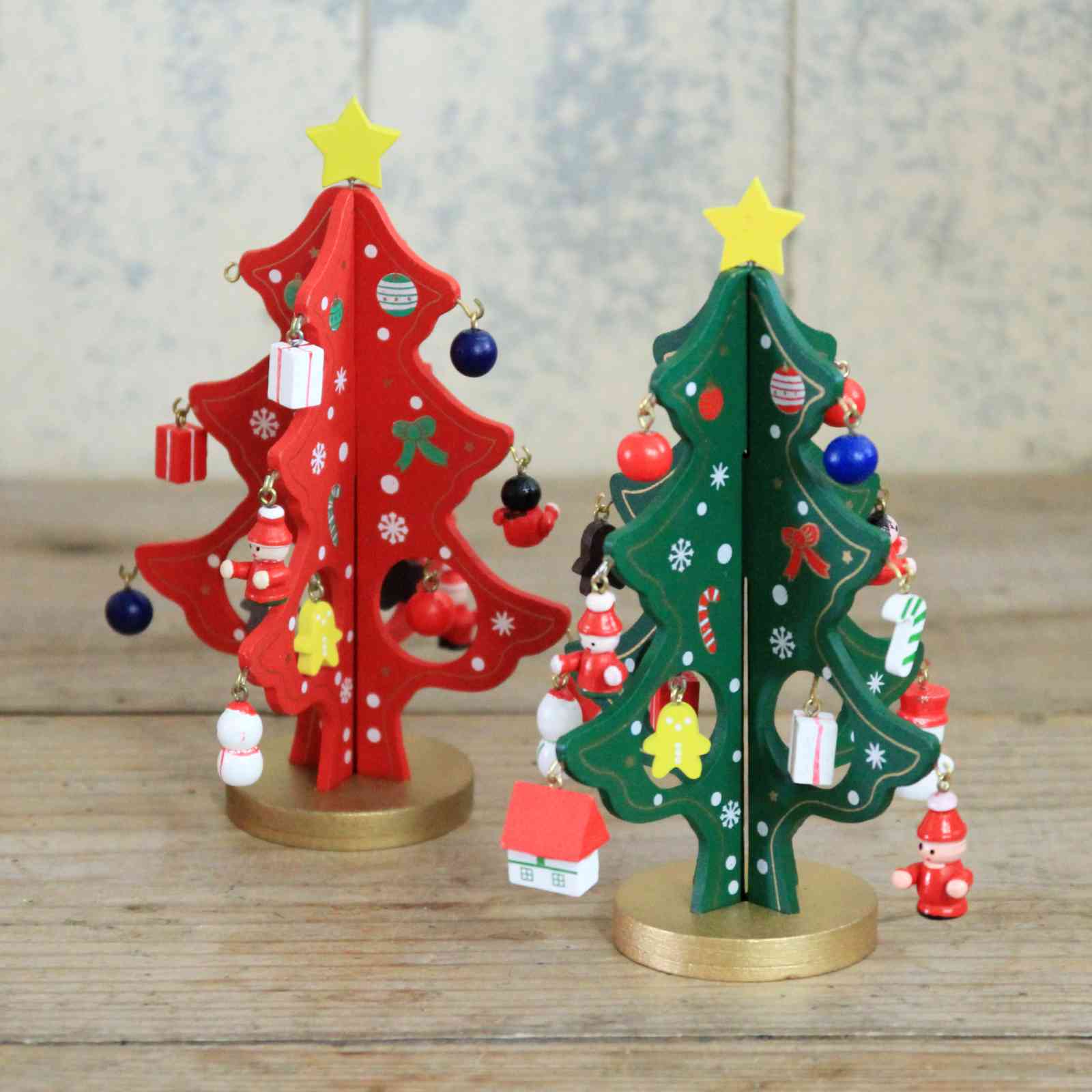 Wooden Tree with Decorations