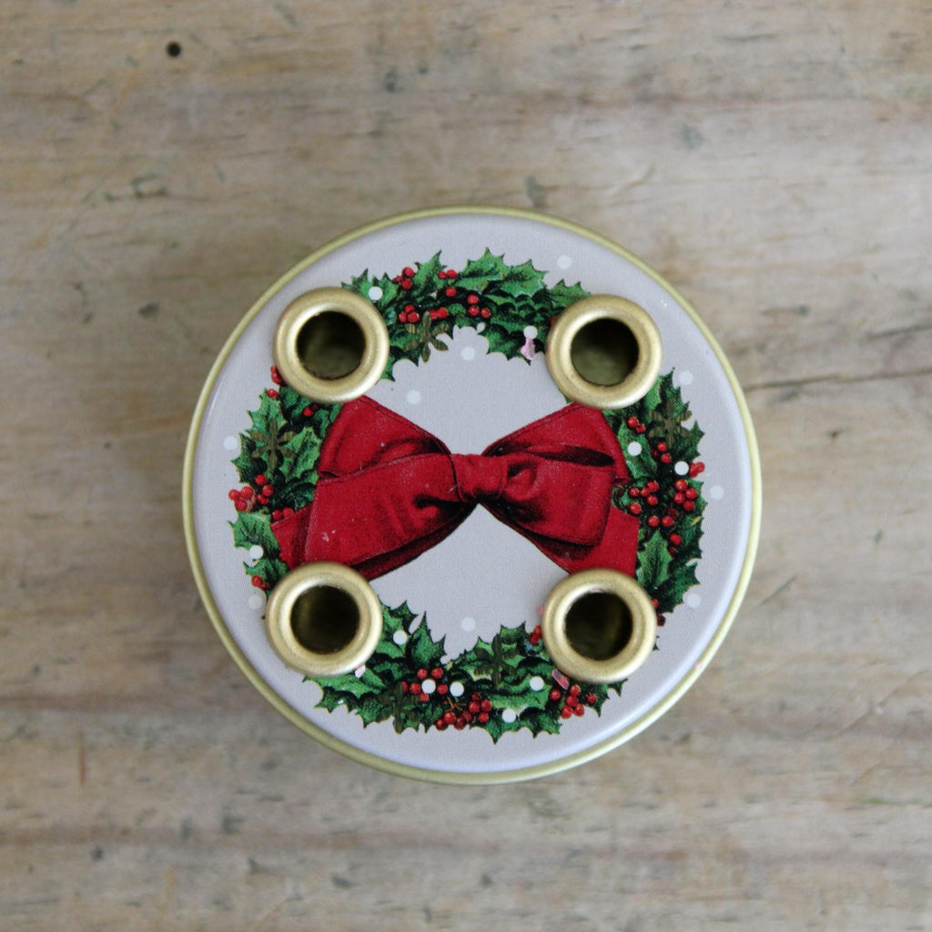 Miniature Traditional Advent Tin Wreath