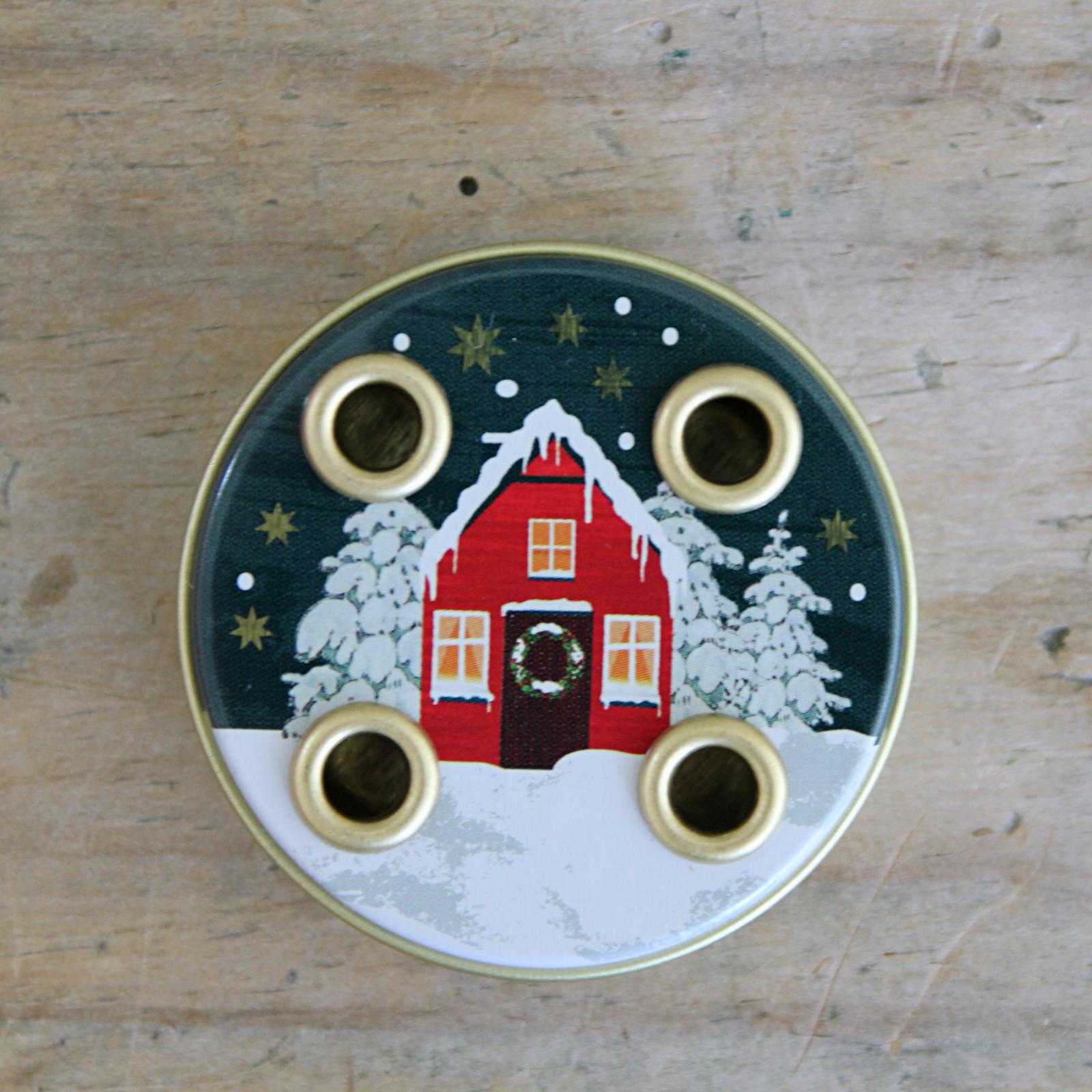 Miniature Traditional Advent Tin  House
