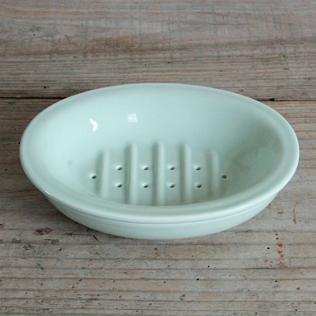 Two Part Ceramic Soap Dish - Sage