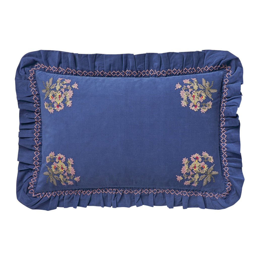 Projektiytyyny Frill Cushion - Blueberry Cord