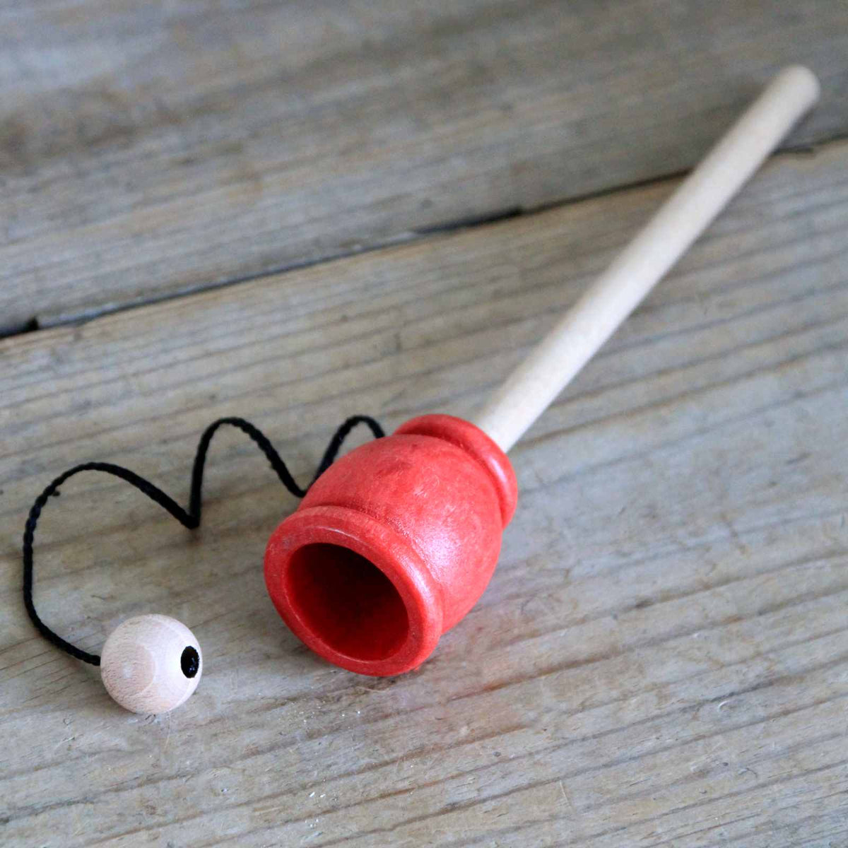 Wooden Cloc Cloc - Cup and Ball Game