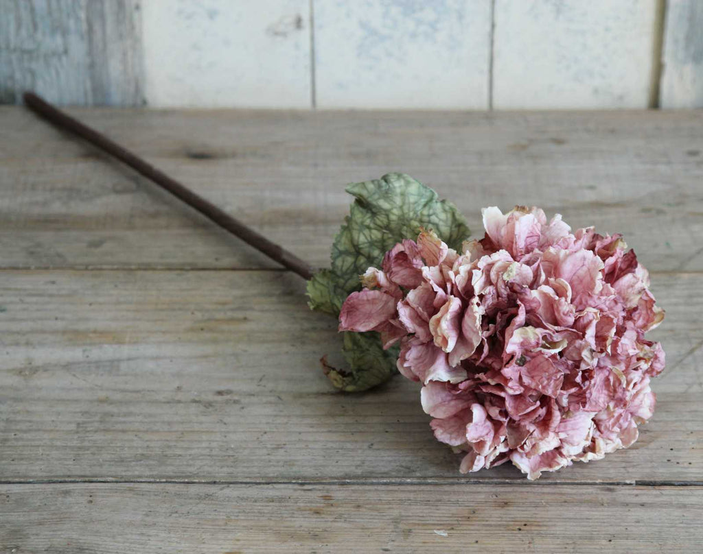 Silk Flower - Vintage Dried Hydrangea in a beautiful Dusty Pink