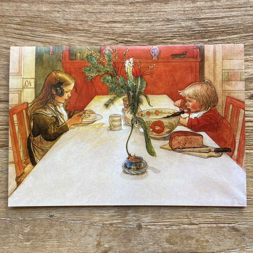Carl Larsson - Evening Meal vintage Card