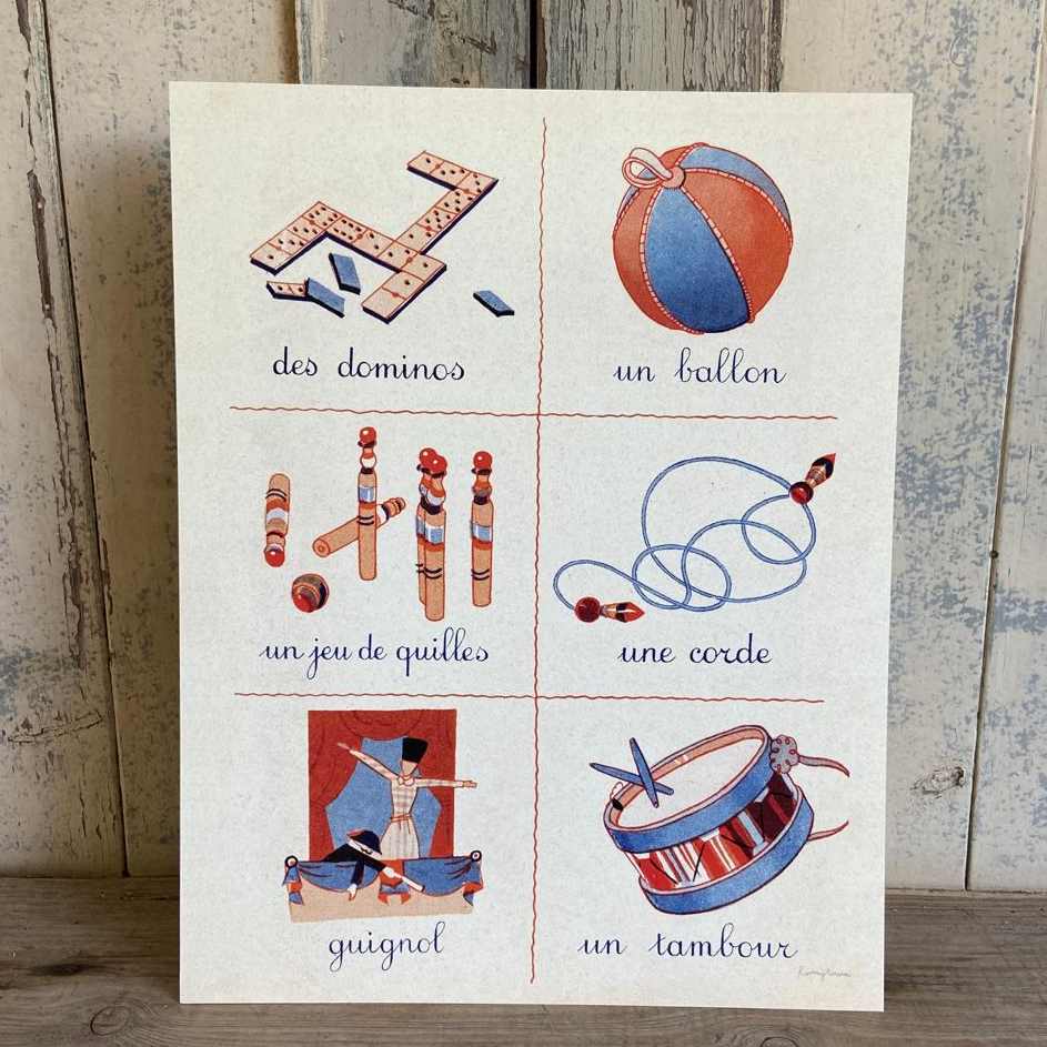French First Words Toys Fine Art Print