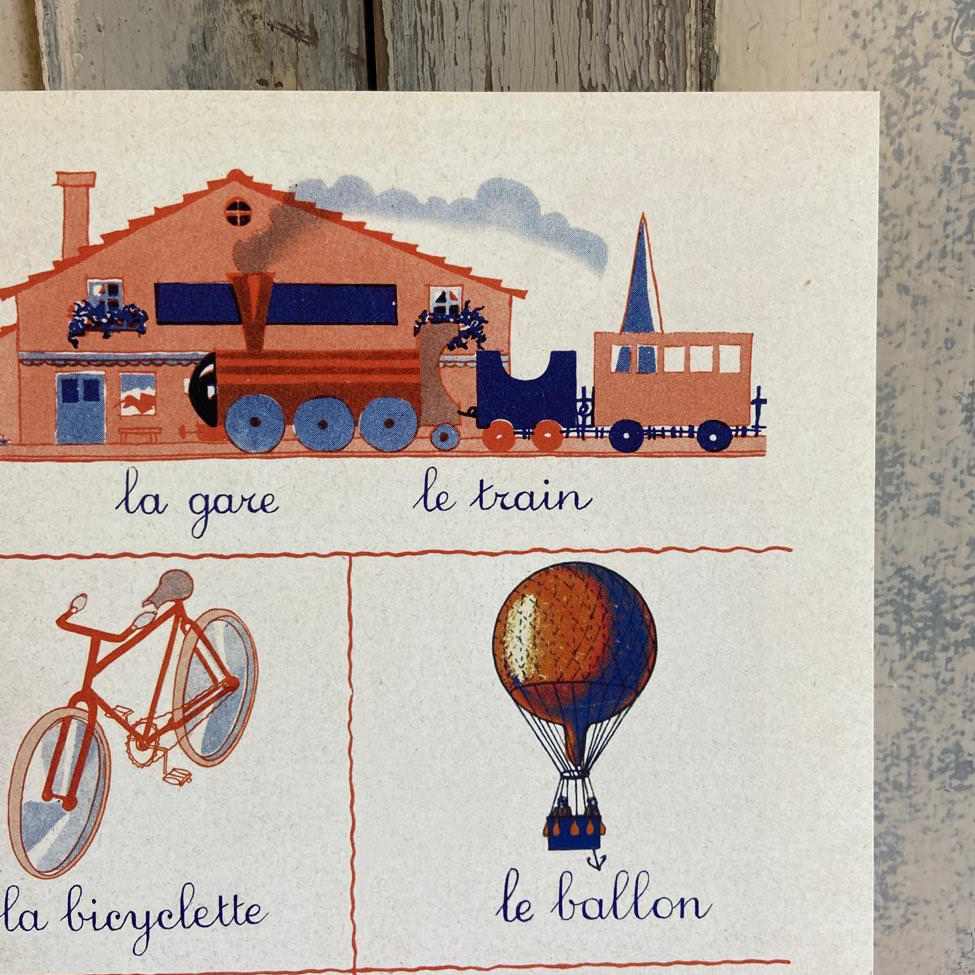 French First Words Transport Fine Art Print