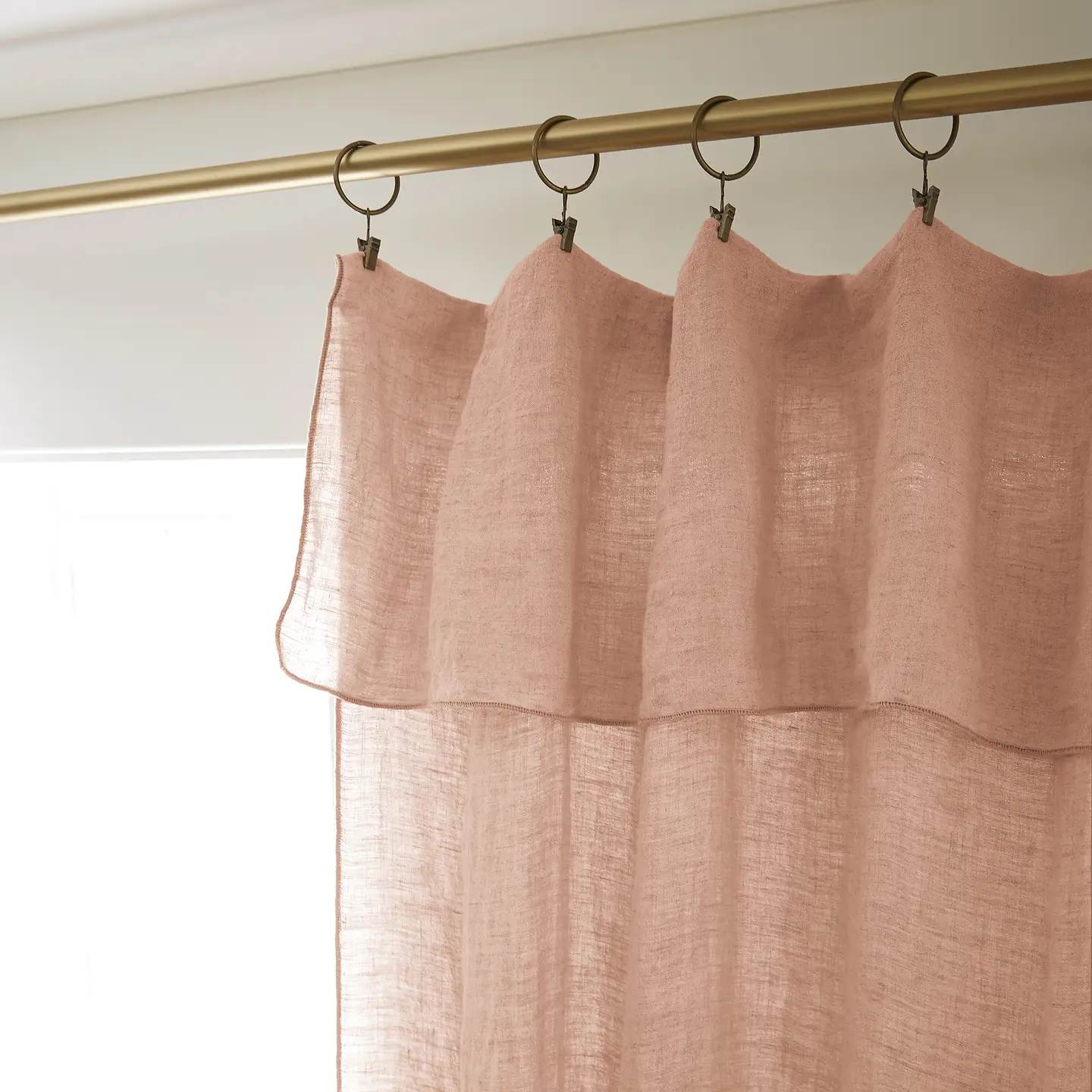 Linen Curtain Panel - Antique Rose