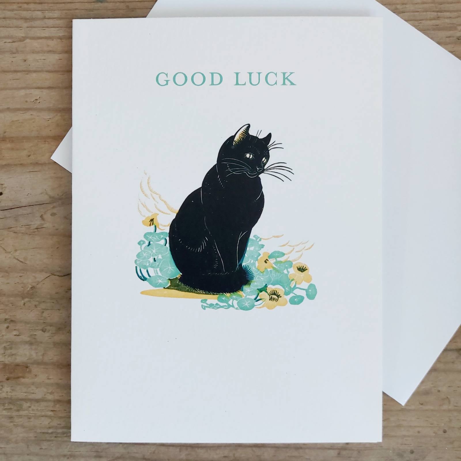 Lucky Cat Good Luck Card