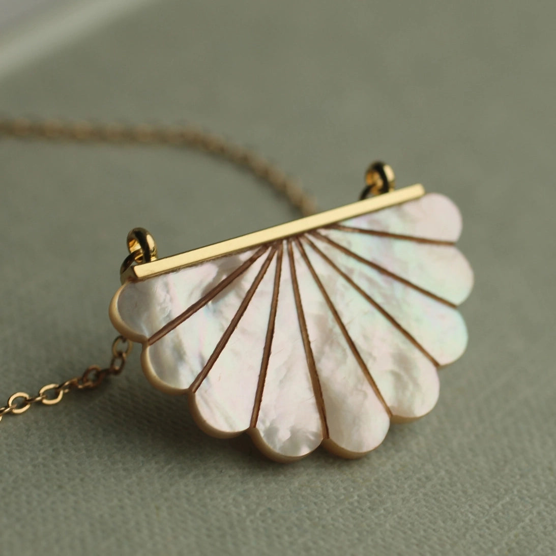 Mother of Pearl Scallop Necklace