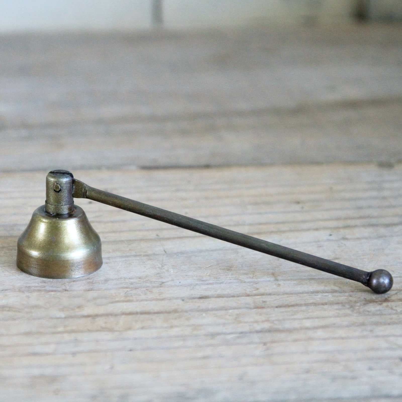 Mini Antiqued Brass Candle Snuffer