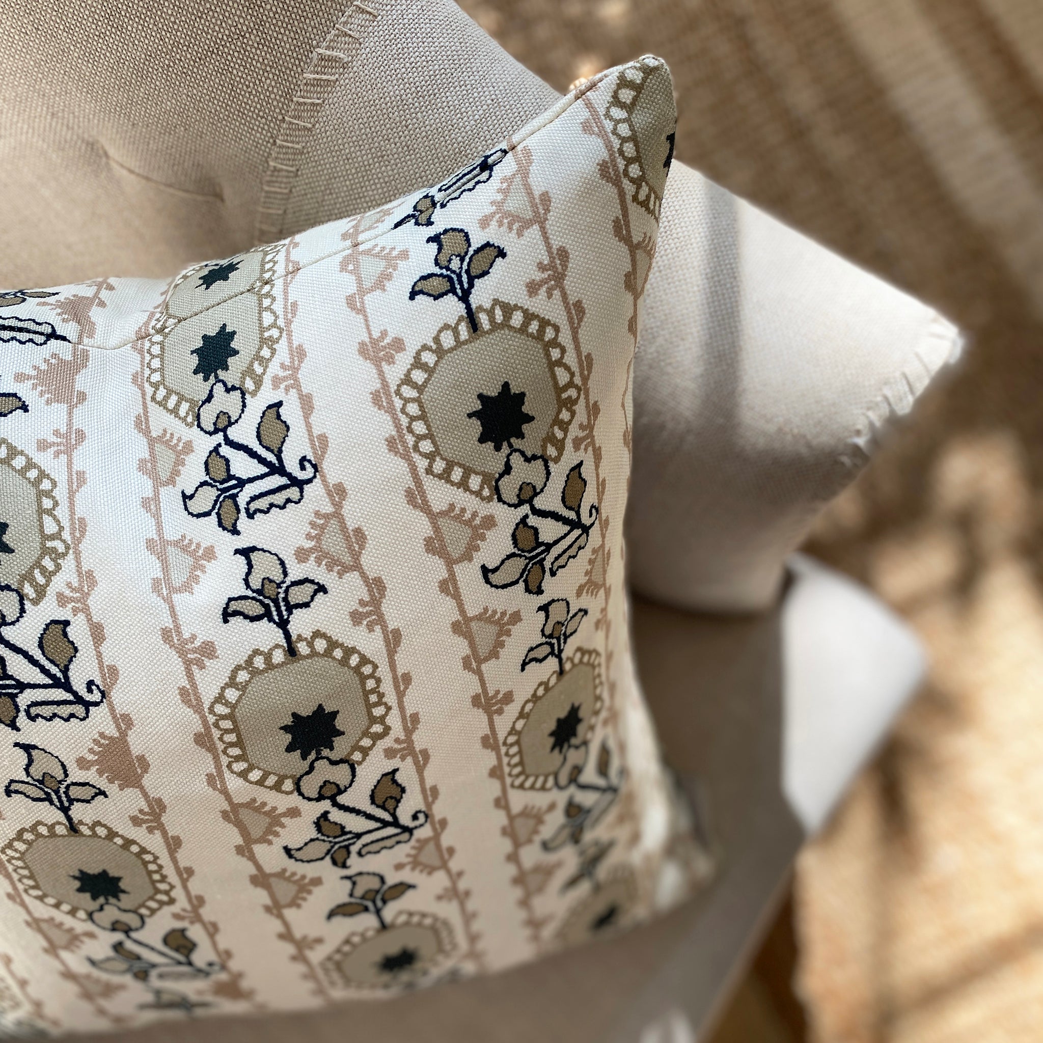 Oren Square Cushion - Pink by Clothsmith