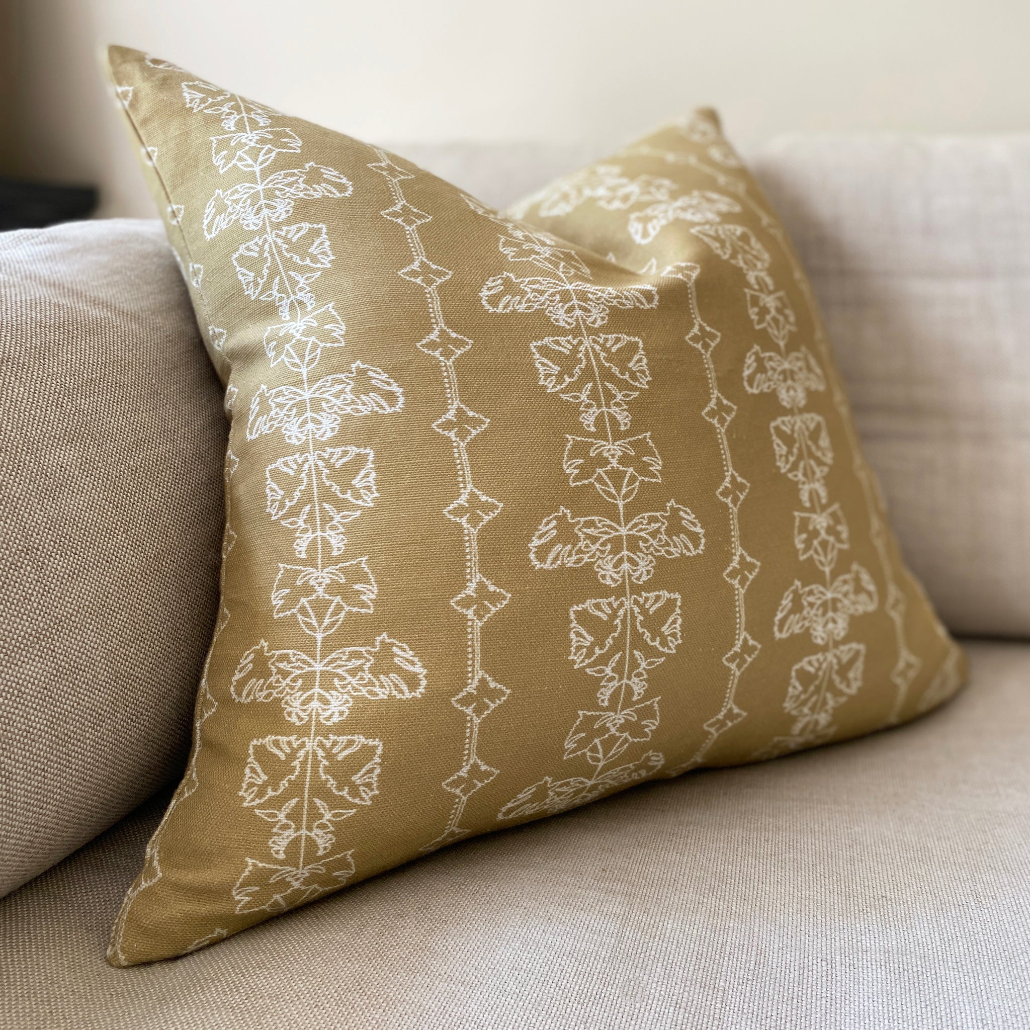Quill Square Cushion - Hay Yellow by Clothsmith