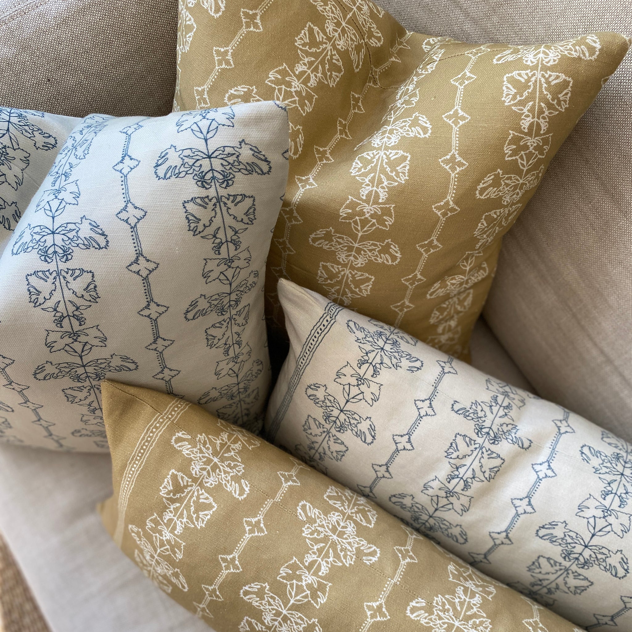 Quill Square Cushion - Hay Yellow by Clothsmith