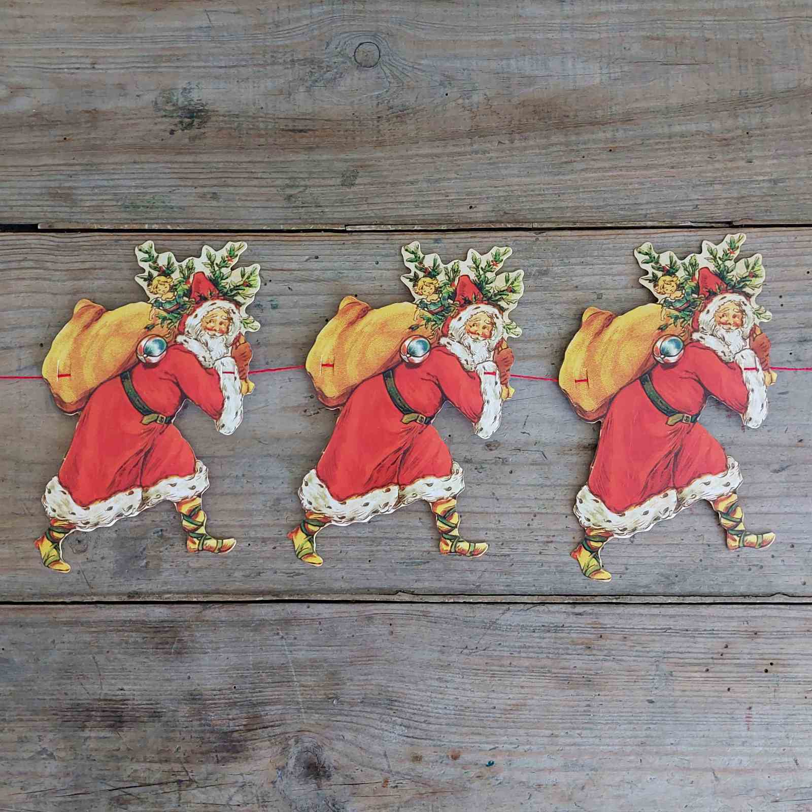 Father Christmas Garland - traditional Victorian Christmas decoration