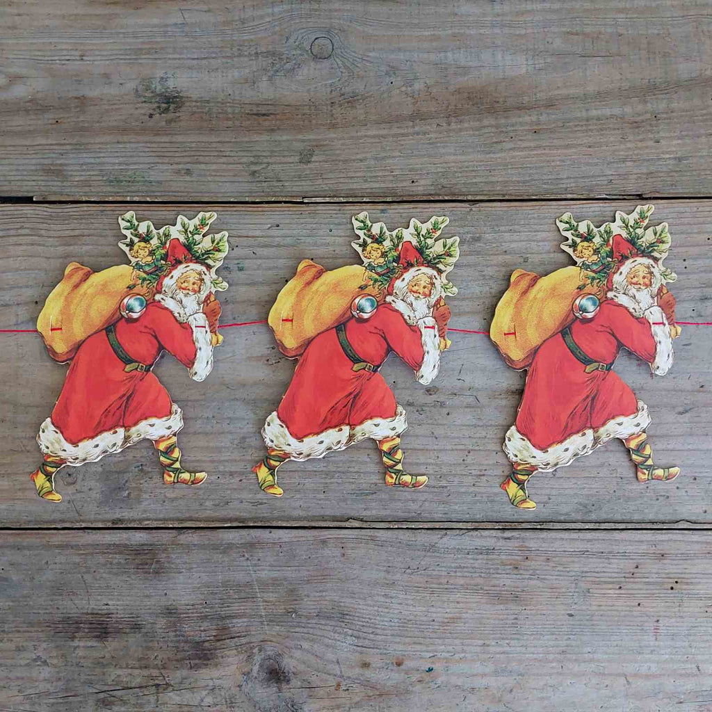 Father Christmas Garland - traditional Victorian Christmas decoration